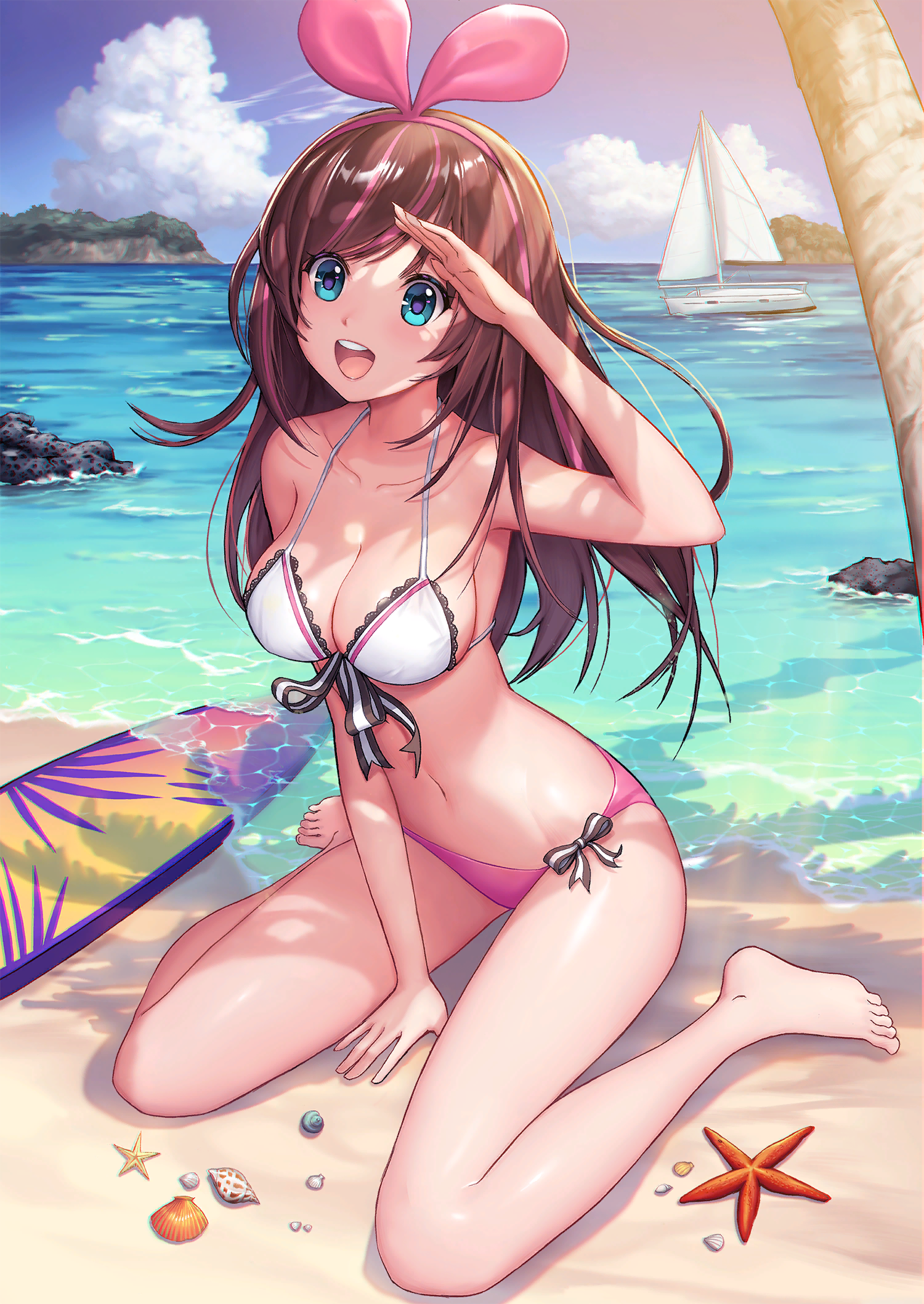 Кизуна - Kizuna Ai, Virtual YouTuber, Anime Art, Аниме, Купальник