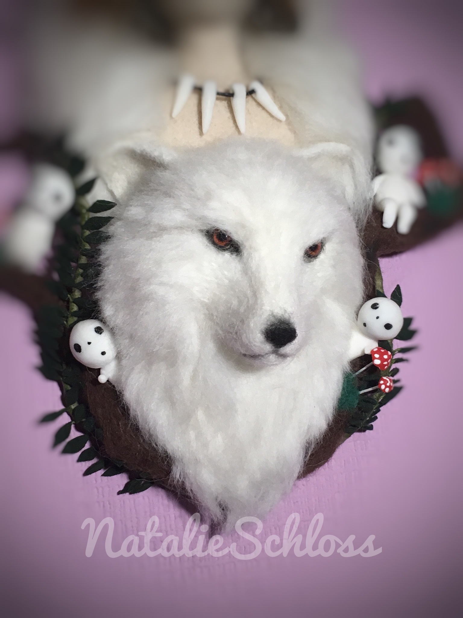 Princess Mononoke. - My, Princess mononoke, Hayao Miyazaki, Needlework without process, Dry felting, , Longpost