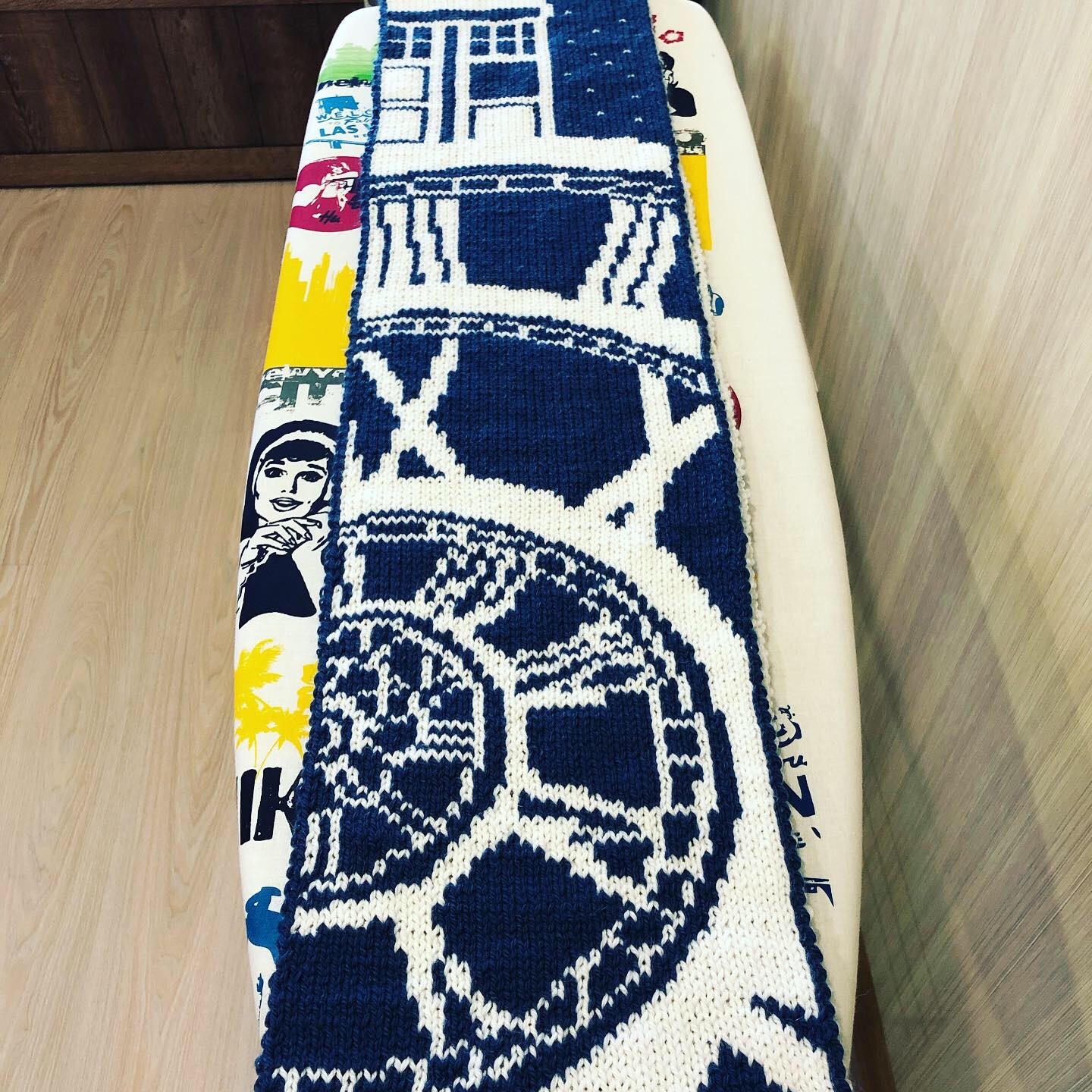 Scarf Doctor Who - My, Needlework without process, man knitting, Doctor Who, Knitting, TARDIS, Scarf, With your own hands, Longpost