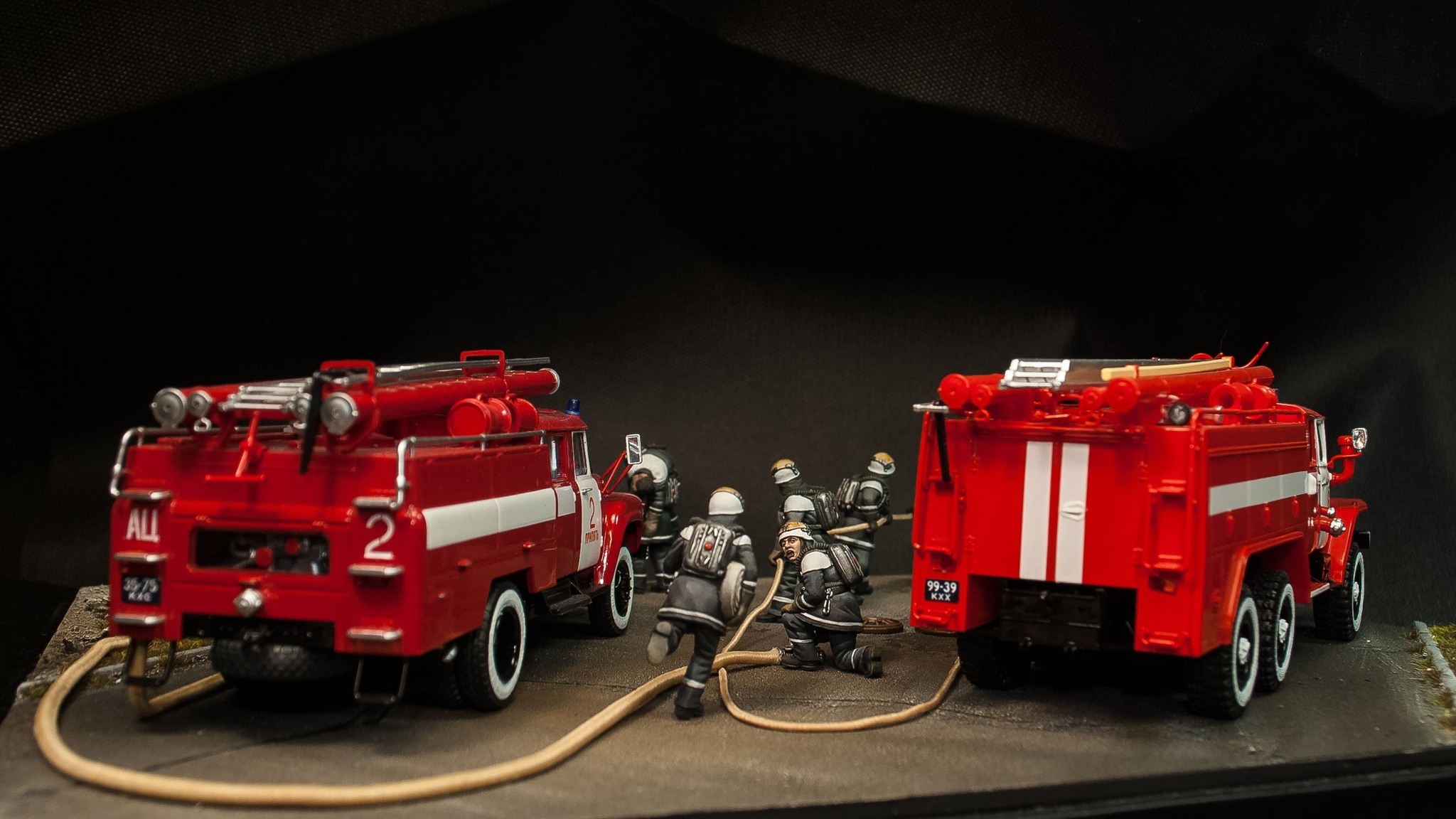 Diorama dedicated to the fire heroes of Chernobyl, scale 1:43. Author of the work Alexander Portnoy - Car modeling, Hobby, Firefighters, Miniature, Longpost, Stand modeling, Diorama