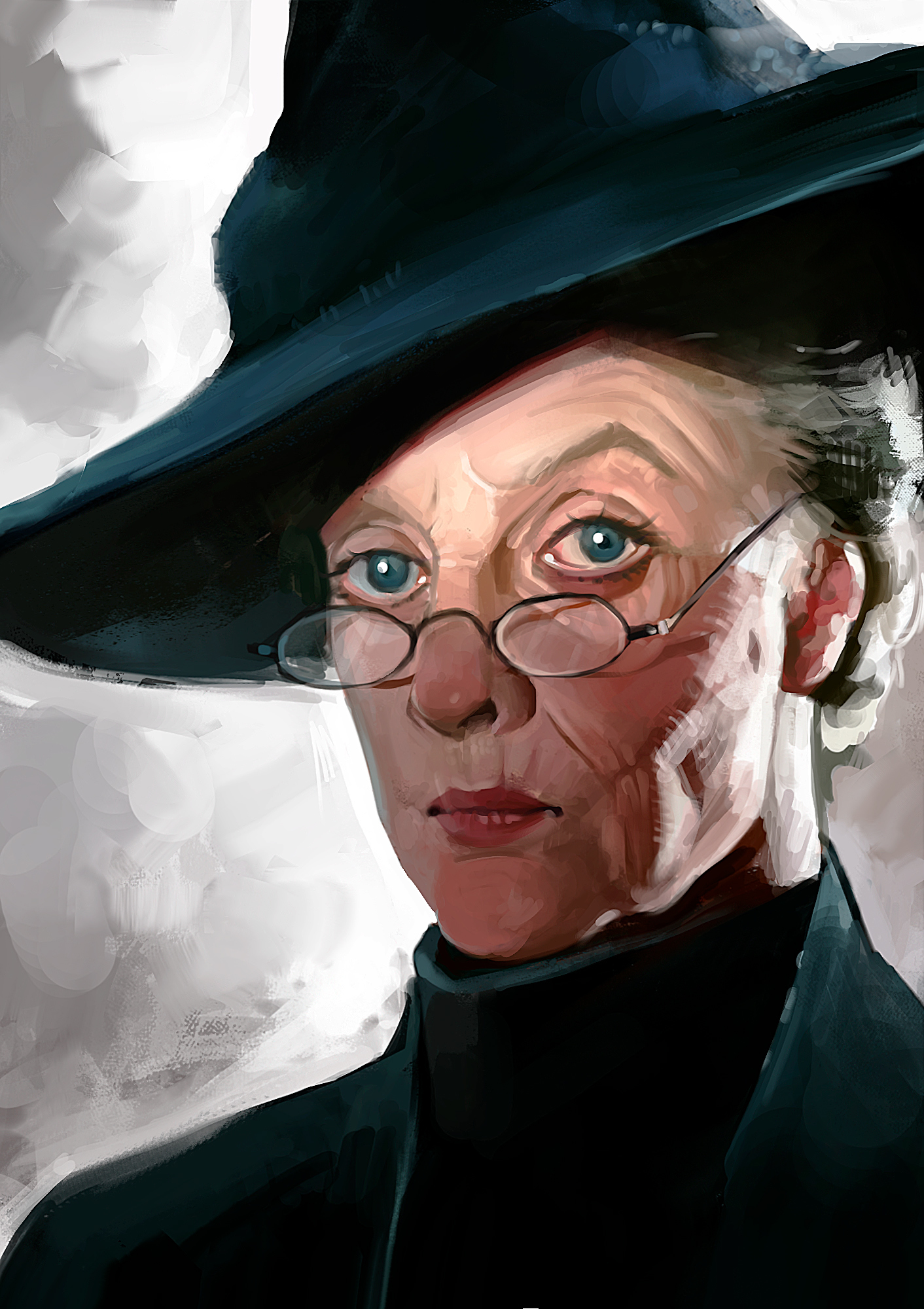 Minerva McGonagall - Моё, Арт, Портрет, Рисунок, Гарри Поттер, Минерва Макгонагалл