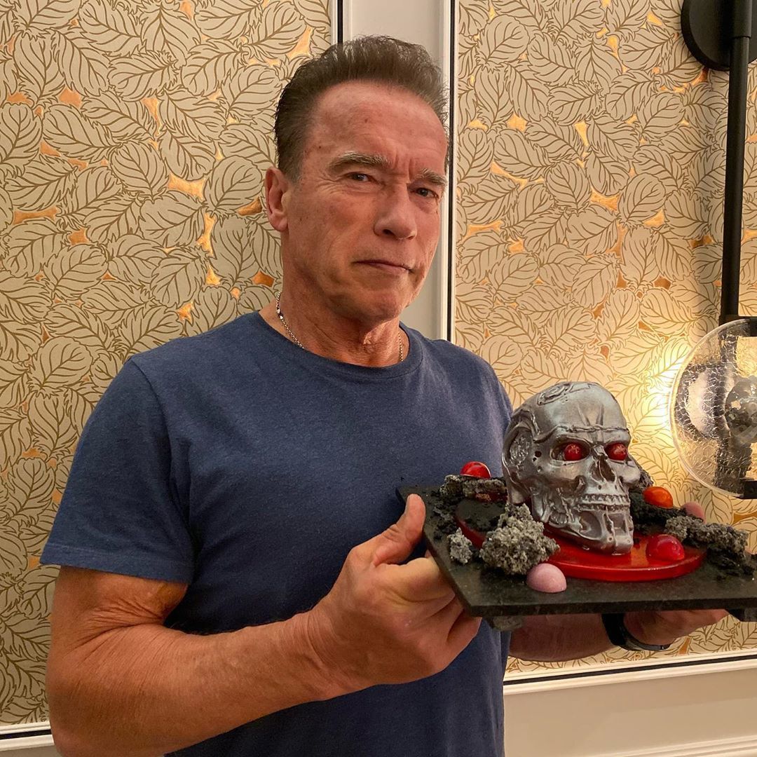 72-year-old Arnold Schwarzenegger showed a gift dedicated to his legendary role. - Arnold Schwarzenegger, Celebrities, Terminator, Actors and actresses, Cake, The photo