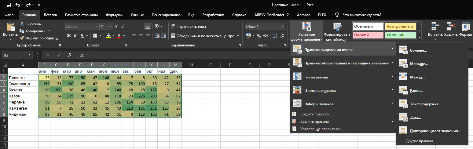 Color scales - My, Excel, table, Life hack, Useful, On a note, Longpost, Microsoft Excel