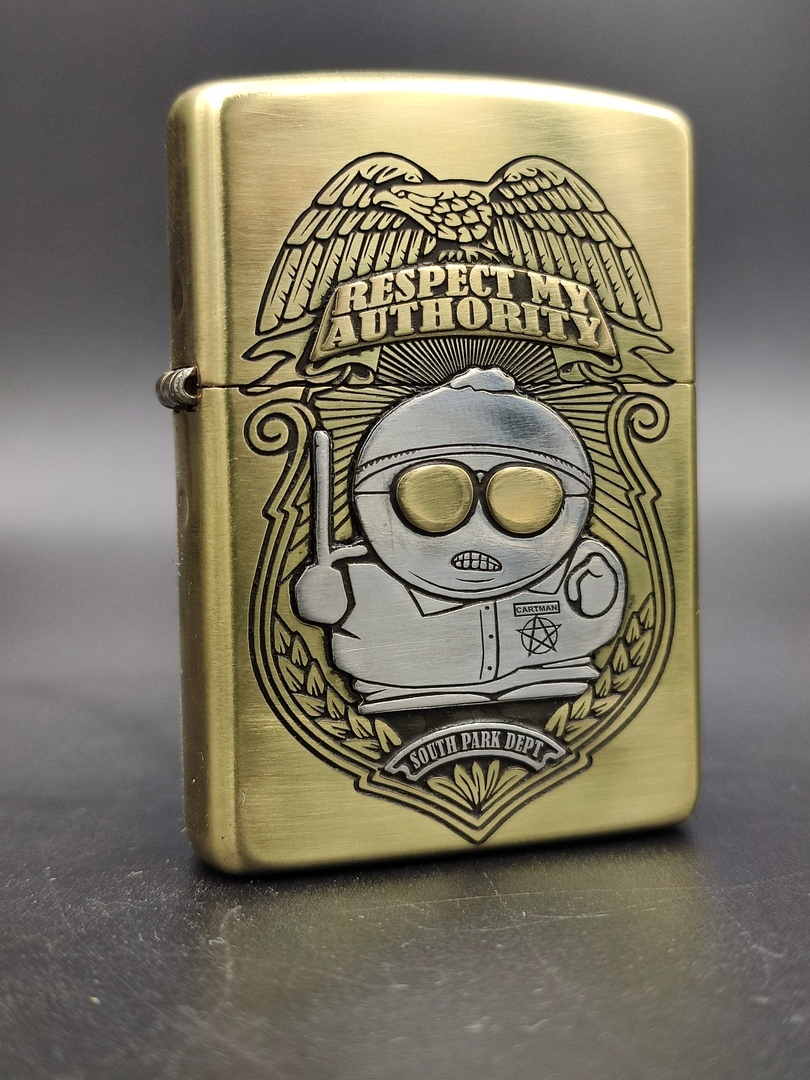 Уважай мой авторитет! - Моё, Zippo, Гравировка, Лазерная гравировка, South Park, Эрик Картман, Длиннопост