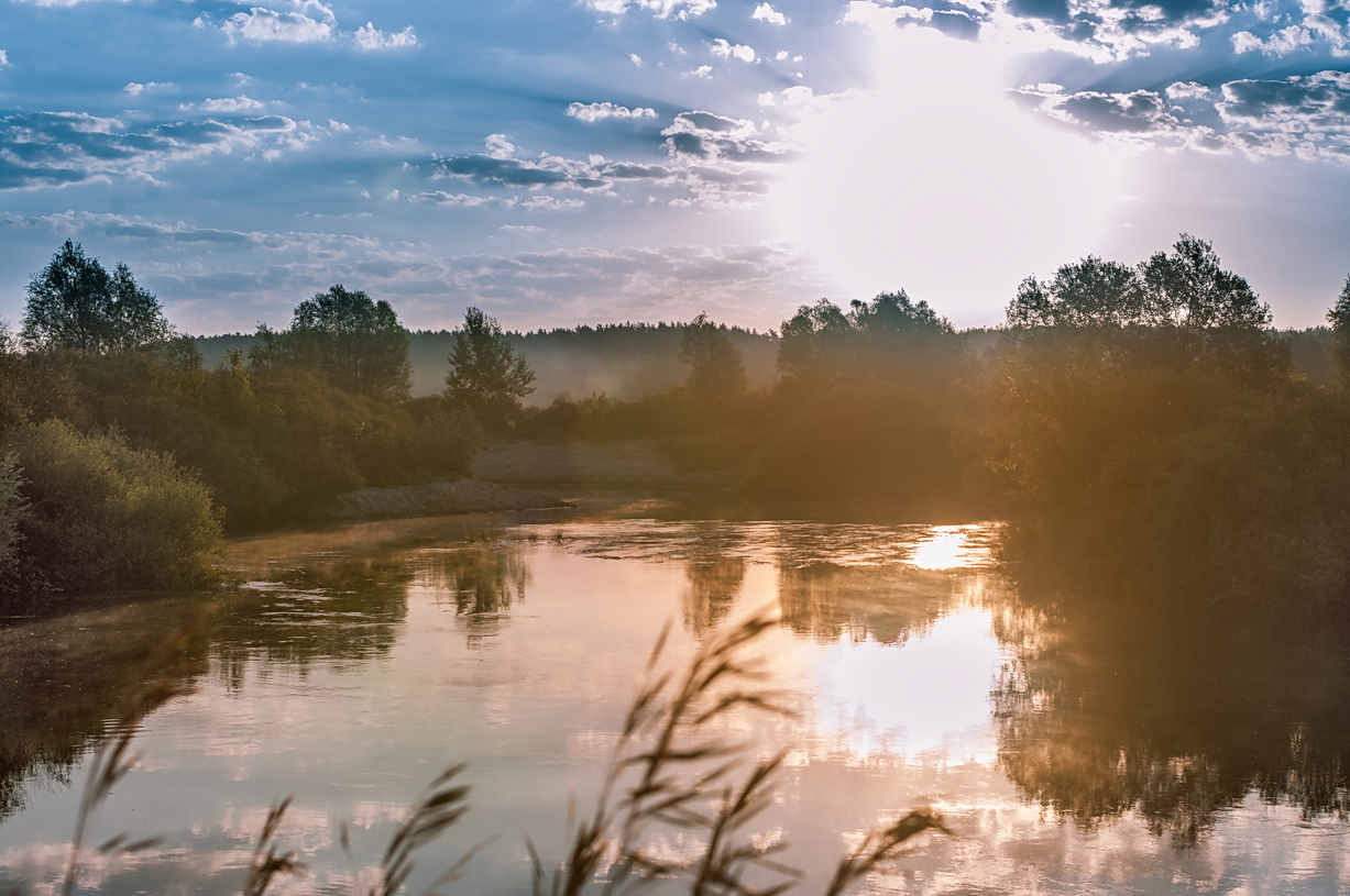 Morning on the river: memories of summer - My, Landscape, Crow, Pentax, The photo, Longpost