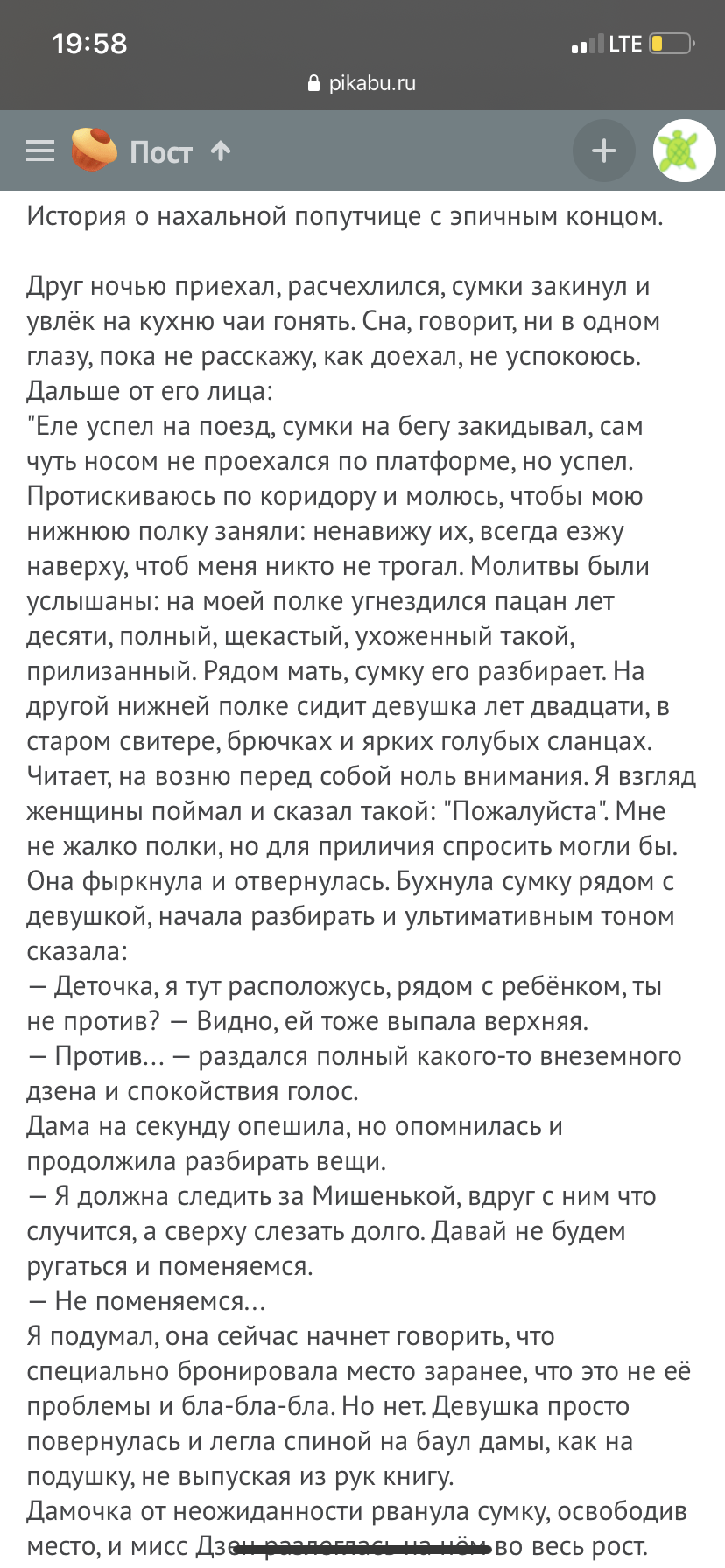 Попутчица - Комментарии, Текст, История, Длиннопост, Скриншот, Комментарии на Пикабу