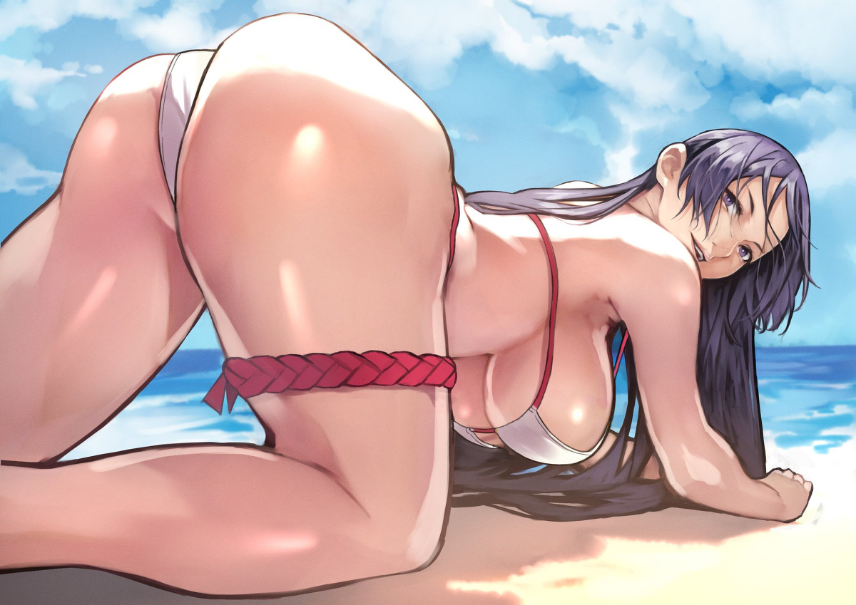 Anime Art - NSFW, Anime art, Longpost, Girls, Booty, Breast, Anime, Swimsuit, Pantsu, Gentuki0999