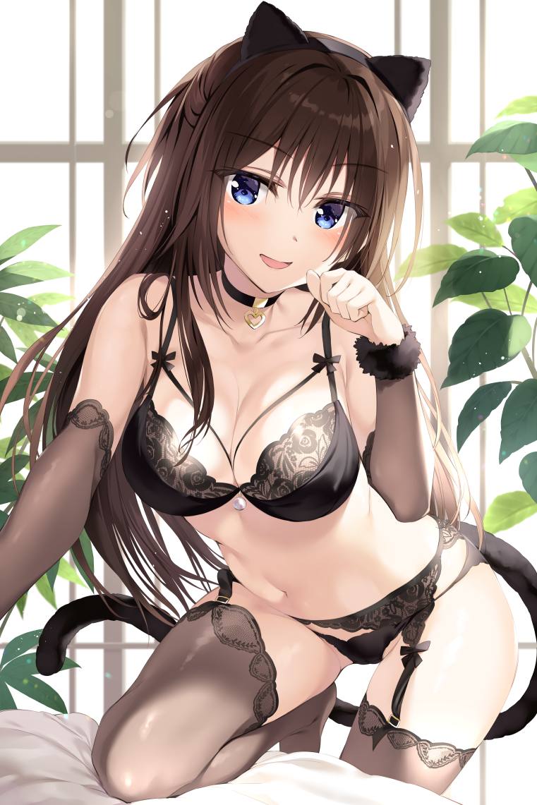 Fujiki Maka - NSFW, Anime, Anime art, Boku No Kanojo Sensei, Fujiki Maka, Longpost, Underwear, Swimsuit, Animal ears, Booty