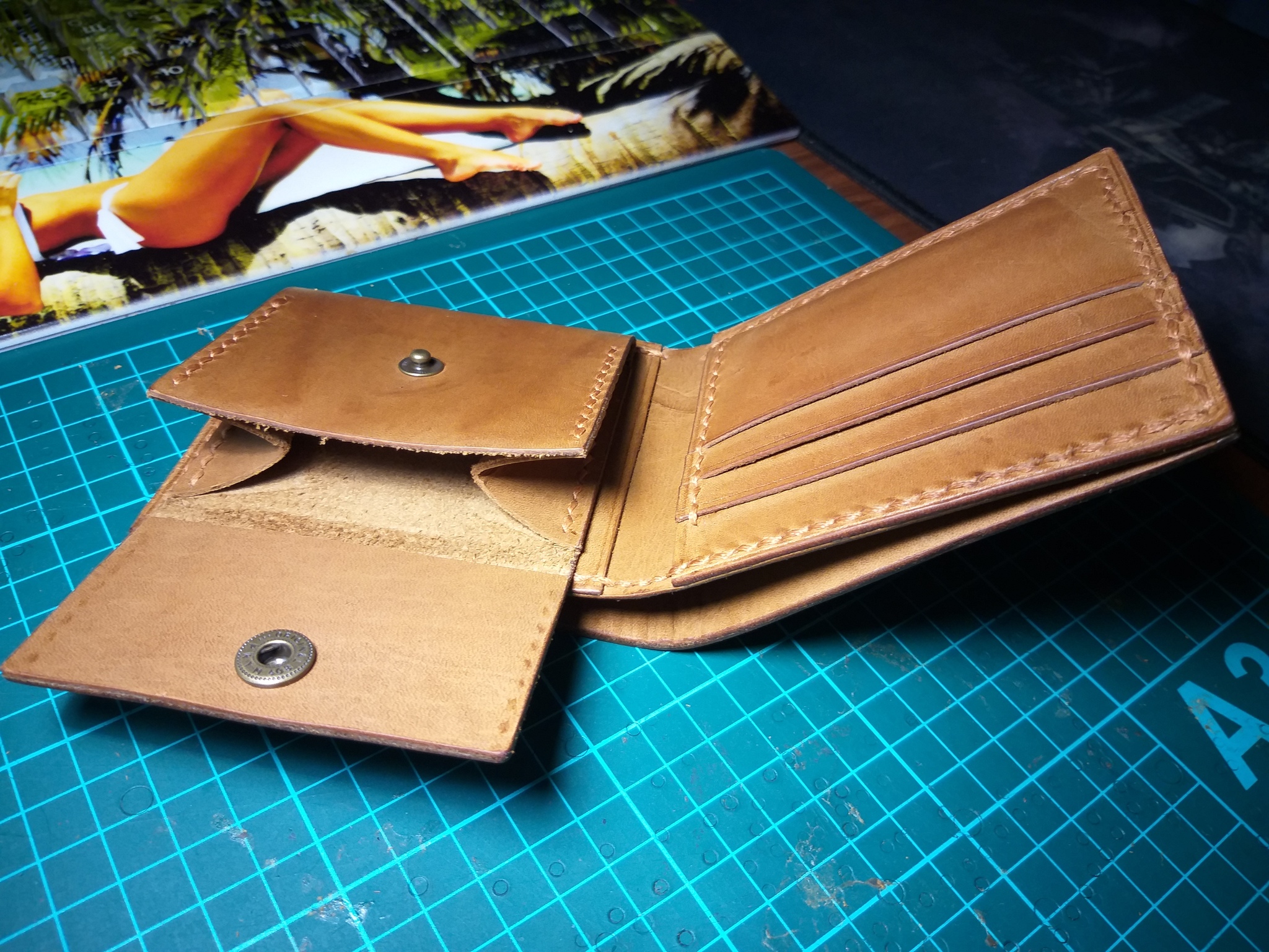 Wallet (experiment). - My, Natural leather, Wallet, Just, Longpost