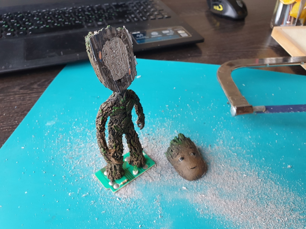 Baby Groot figurine - working on mistakes. Humorous story with pictures. - My, Groot, Guardians of the Galaxy Vol. 2, Polymer clay, With your own hands, Needlework with process, Humor, Longpost