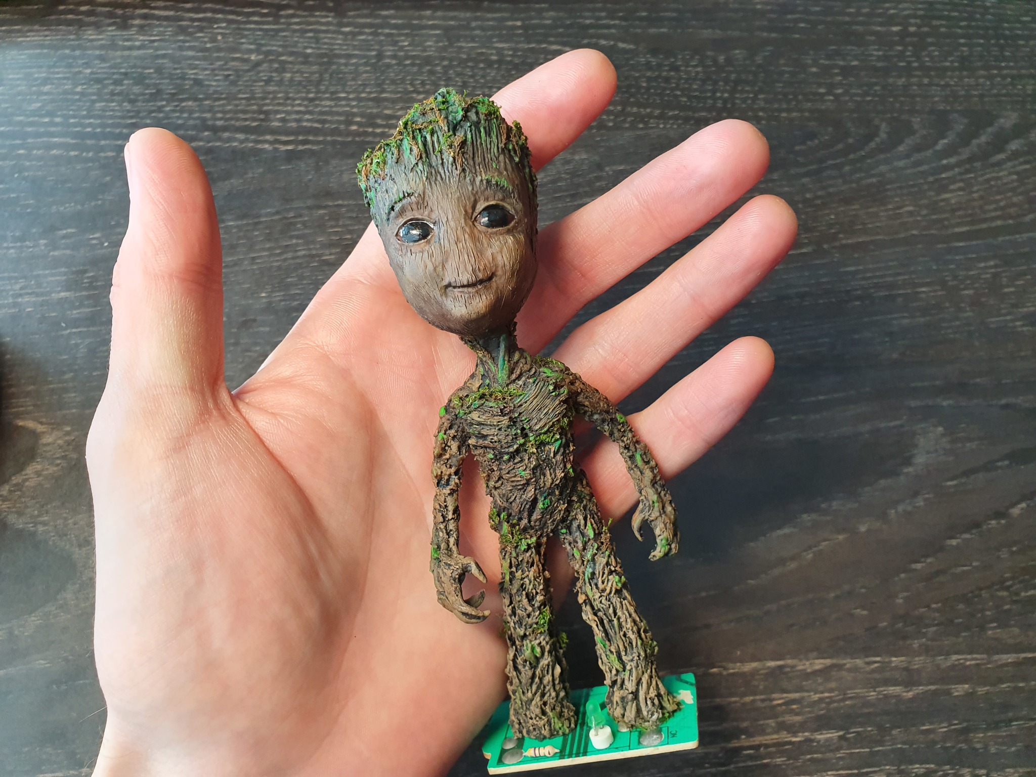 Baby Groot figurine - working on mistakes. Humorous story with pictures. - My, Groot, Guardians of the Galaxy Vol. 2, Polymer clay, With your own hands, Needlework with process, Humor, Longpost