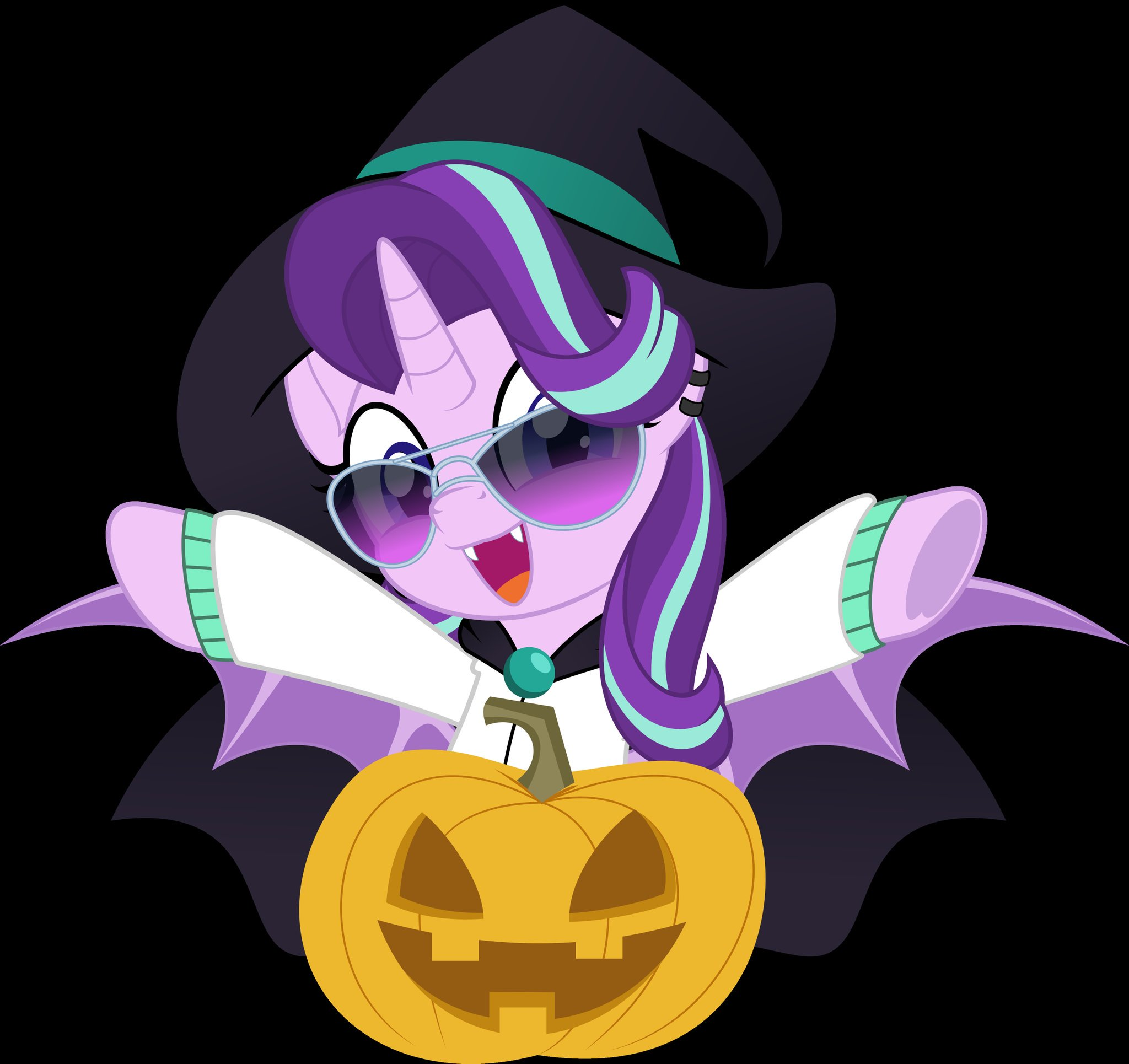 Daddy's pumpkin. - My little pony, PonyArt, Starlight Glimmer, Alicornization, Jhayarr23, Batpony