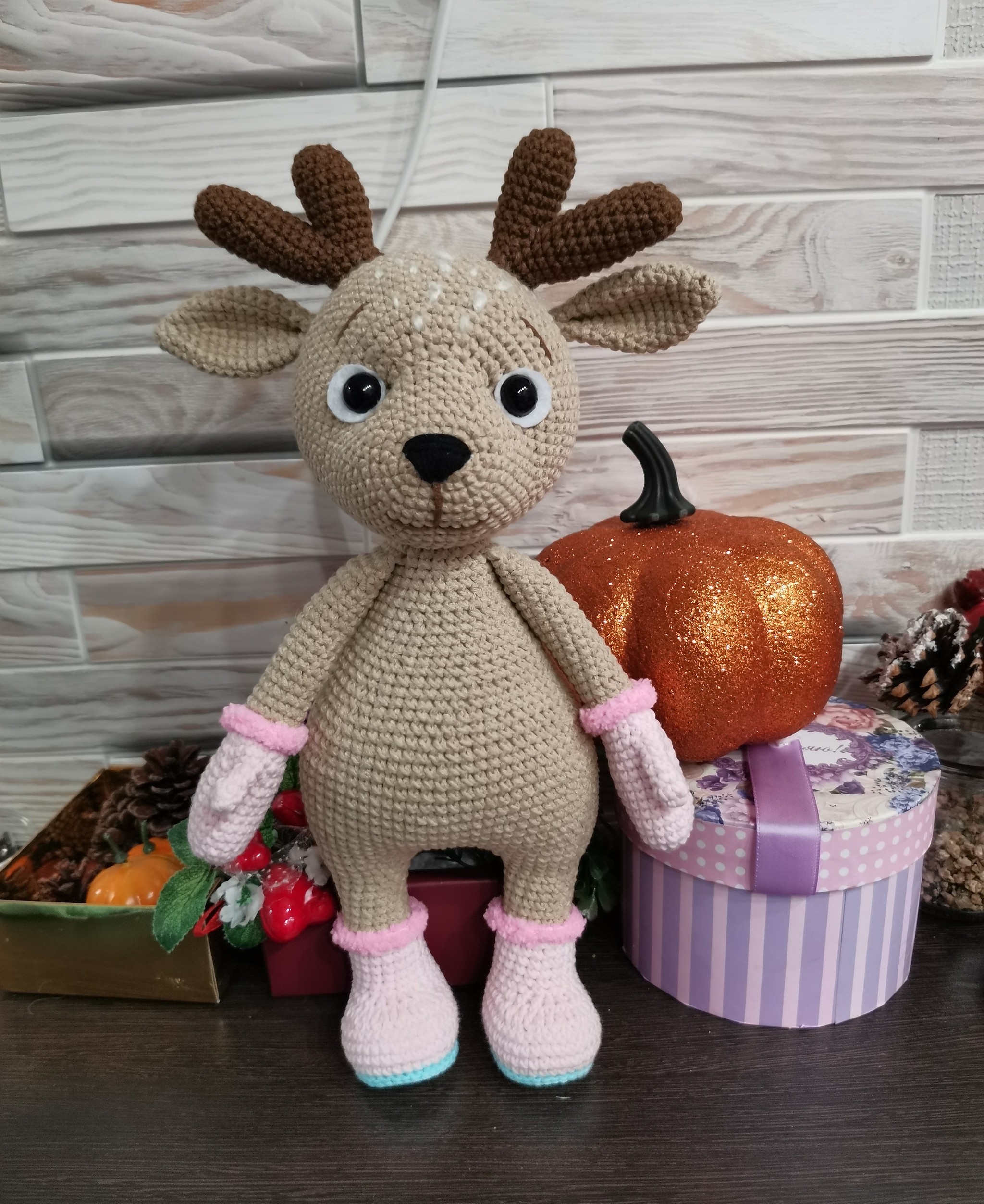 Fawn - My, Knitting, Knitted toys, Toys, Crochet, I knit, Longpost