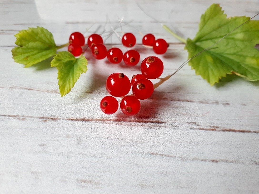 Inedible currants (berry brooches) - My, Needlework without process, Cold porcelain, Berries, Polymer clay, Currant, Brooch, Video, Longpost