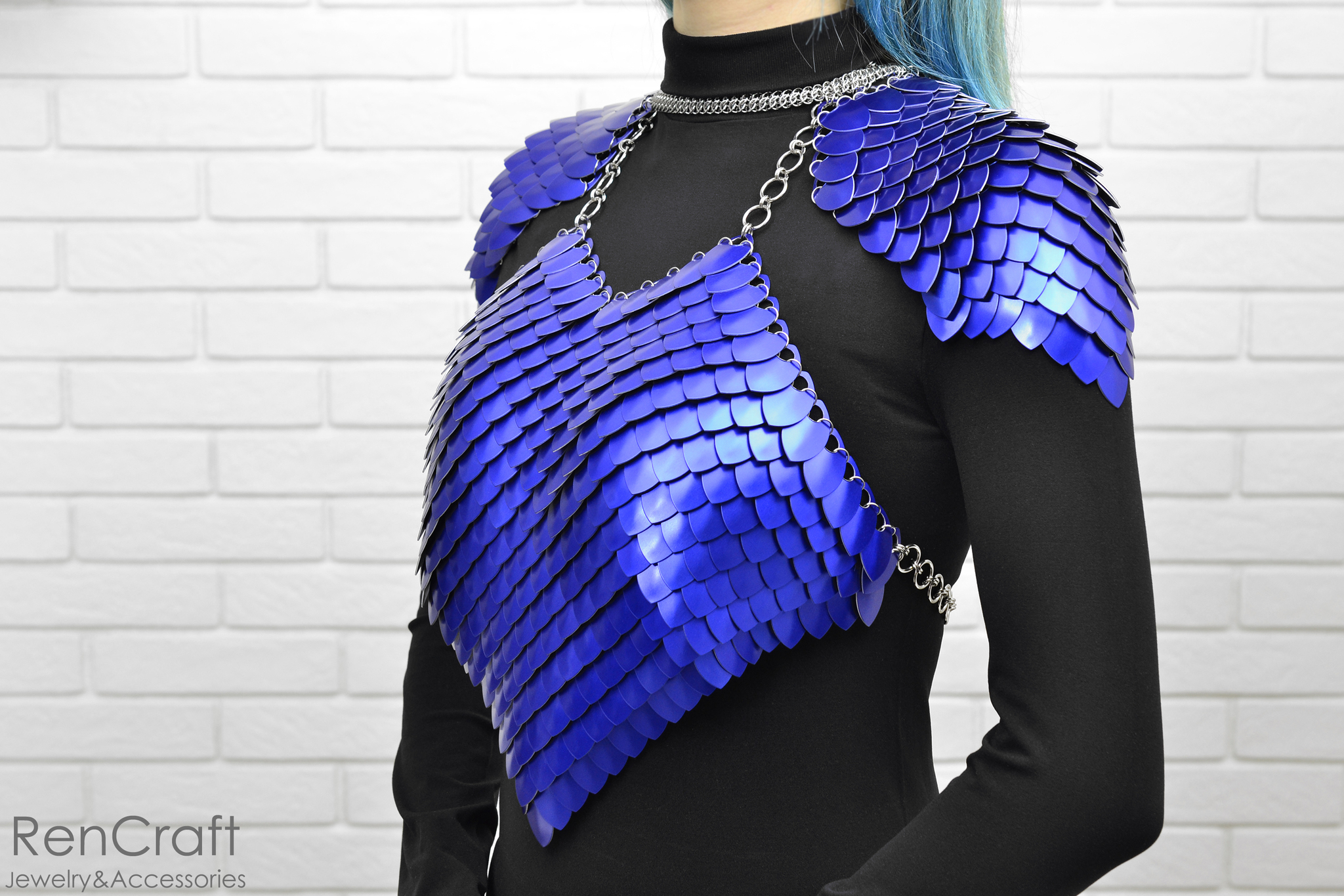 Scale armor - My, Needlework without process, Longpost, Decoration, Armor, Bib, Armored bra, Shoulders