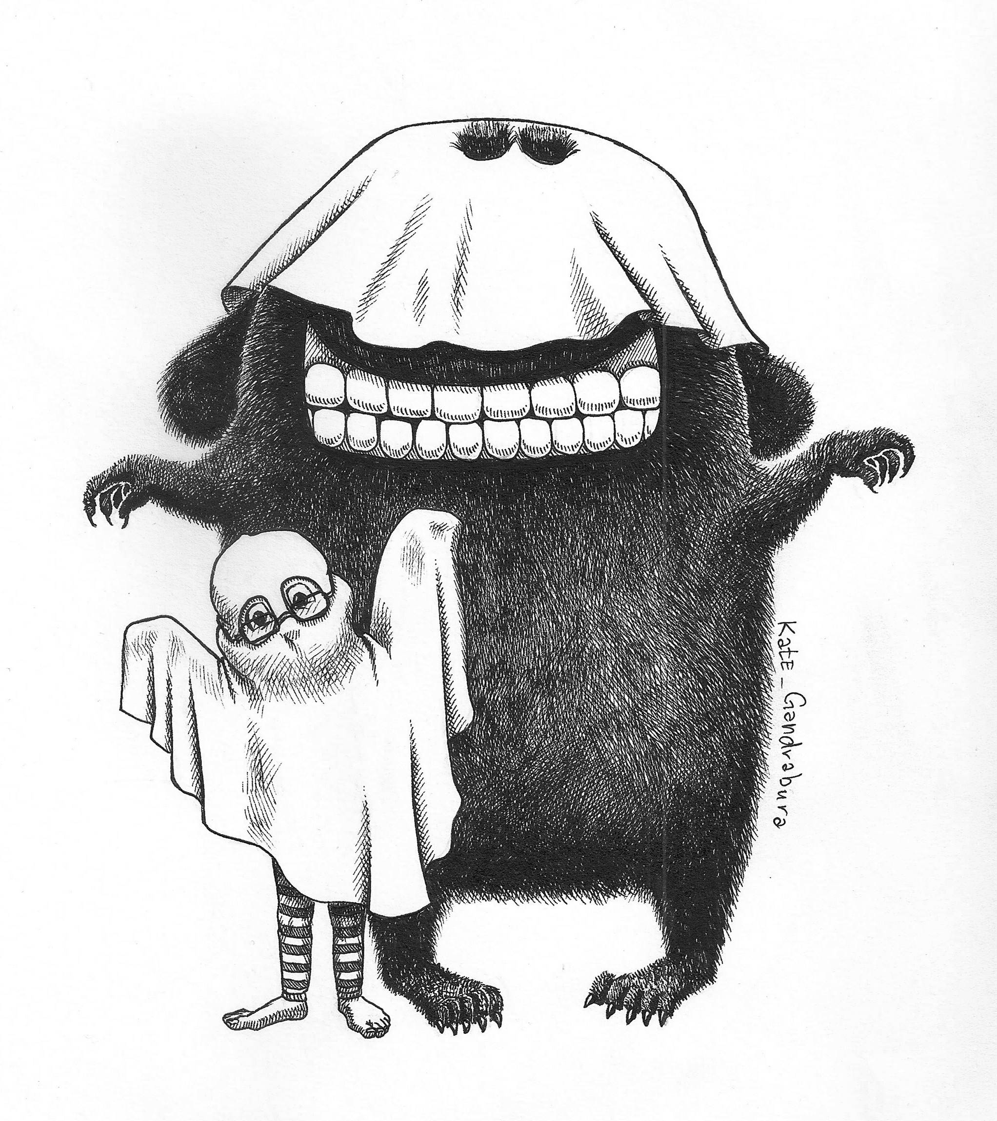 Monsters and Their Children Part II - My, Inktober, Graphics, Drawing, Children, Longpost, Monster