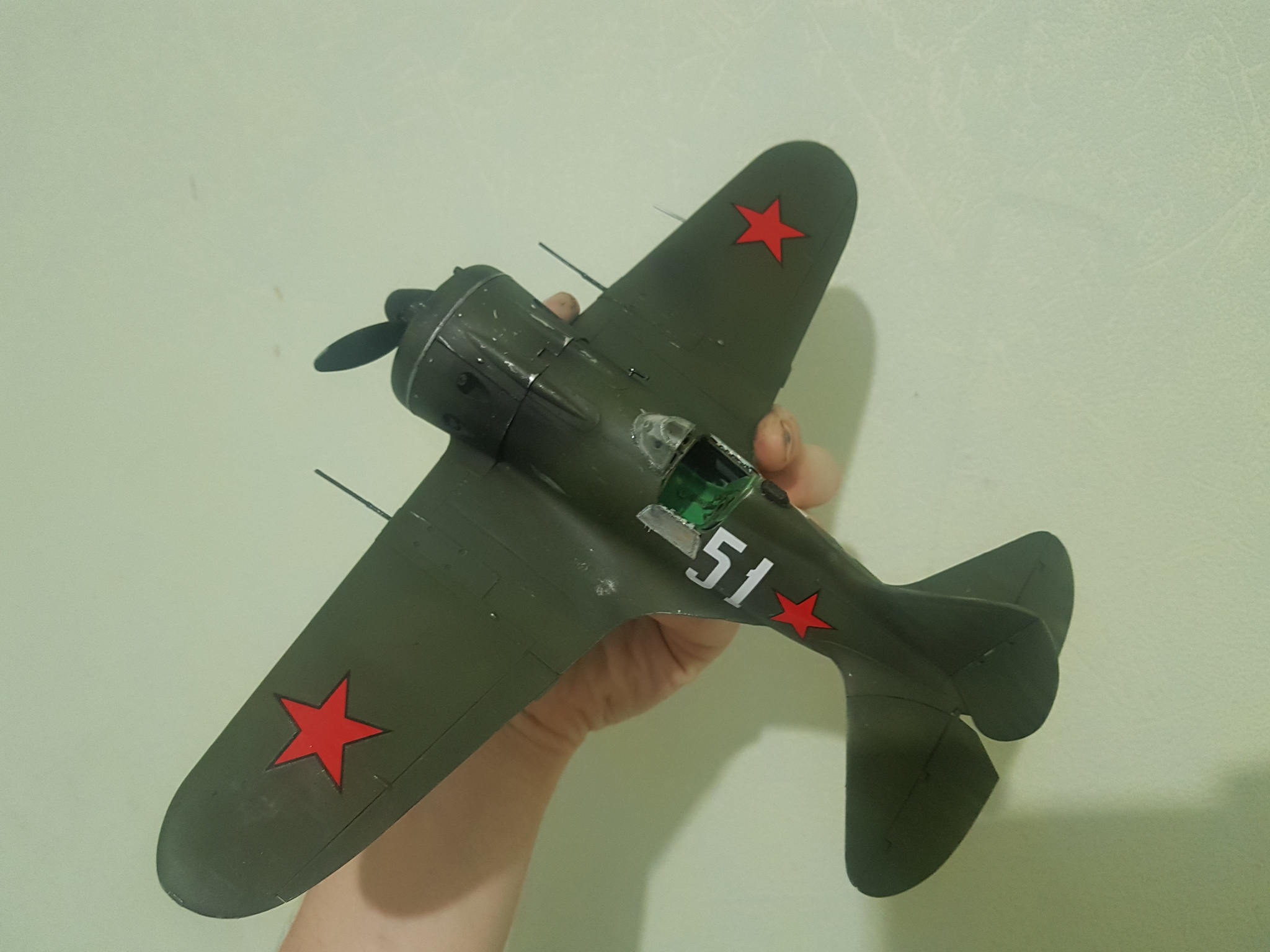 For one of the Voronezh schools I collected this bird: I-16 type 17. Scale 1/35 - My, Modeling, Airplane, Hobby, Longpost