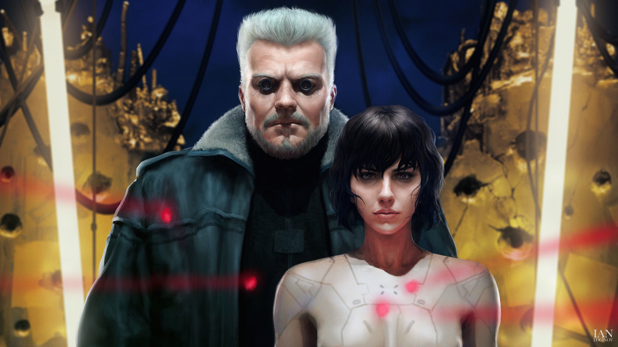 Ghost in the Shell art by Ian Loginov | Пикабу