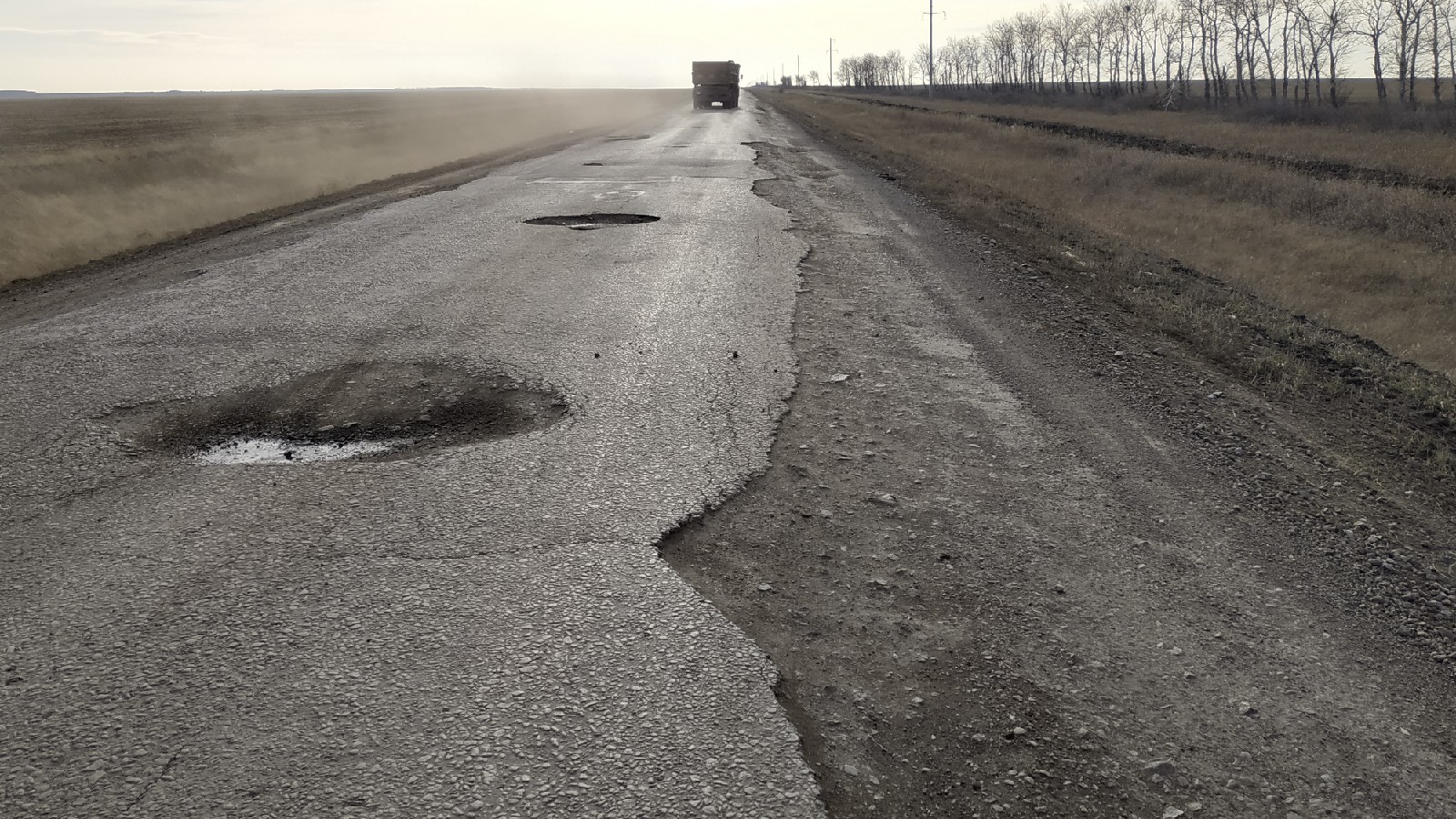 On a helicopter carpet - My, Asphalt, Road, Kazakhstan, The minister, Helicopter, Longpost