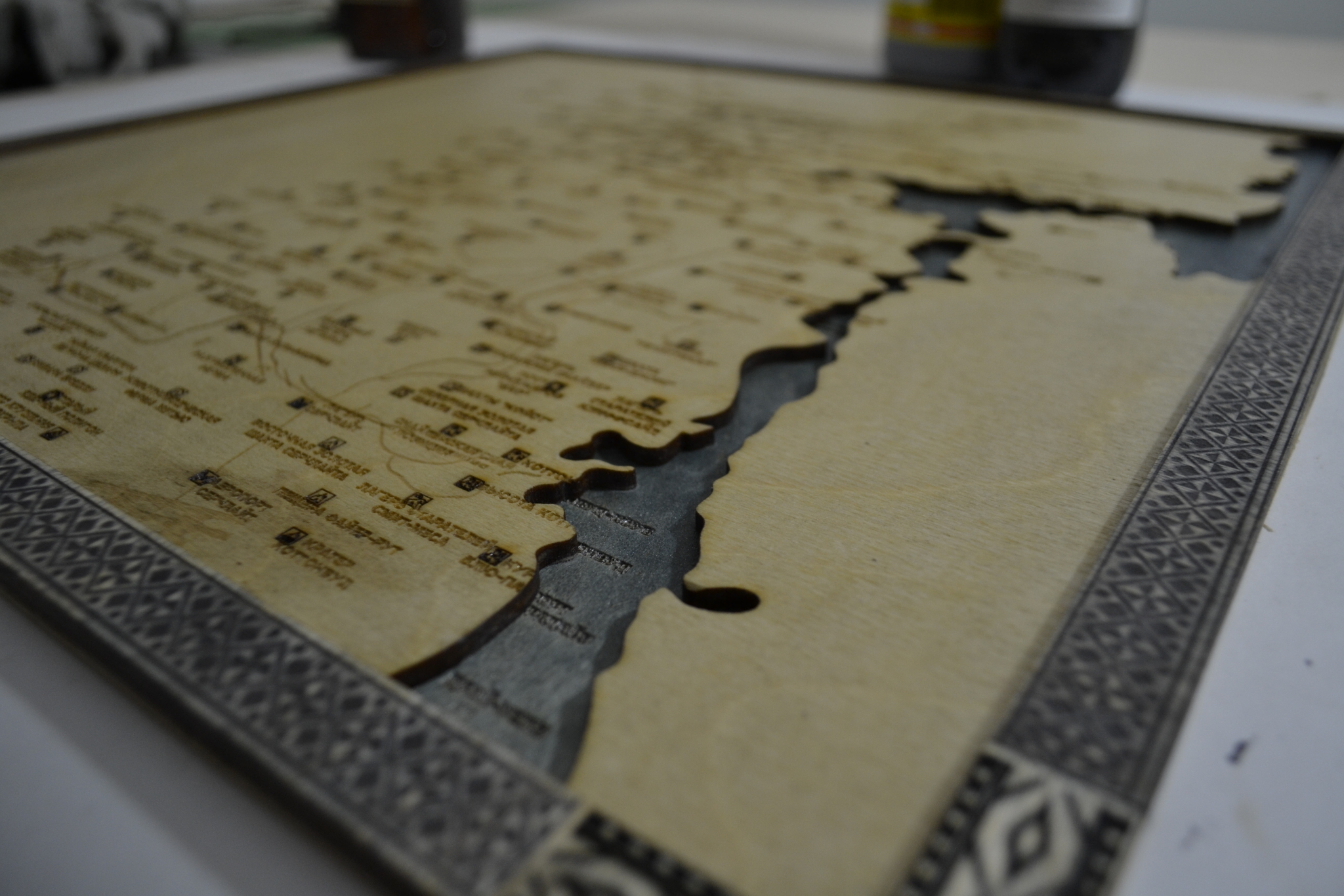 Plywood map by fallout new vegas - My, Cards, Laser cutting, Video, Longpost, Fallout: New Vegas, Plywood, CNC