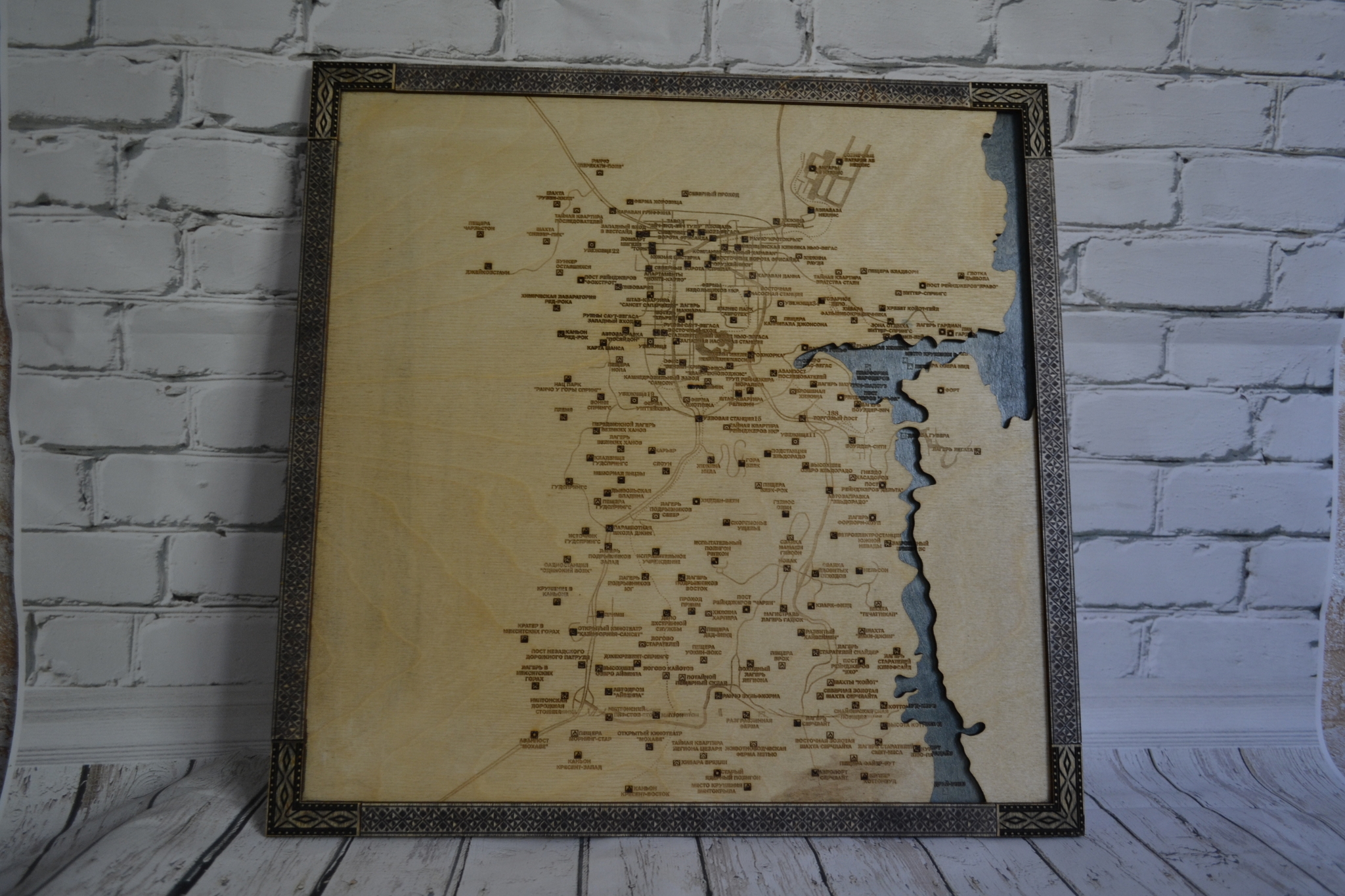 Plywood map by fallout new vegas - My, Cards, Laser cutting, Video, Longpost, Fallout: New Vegas, Plywood, CNC