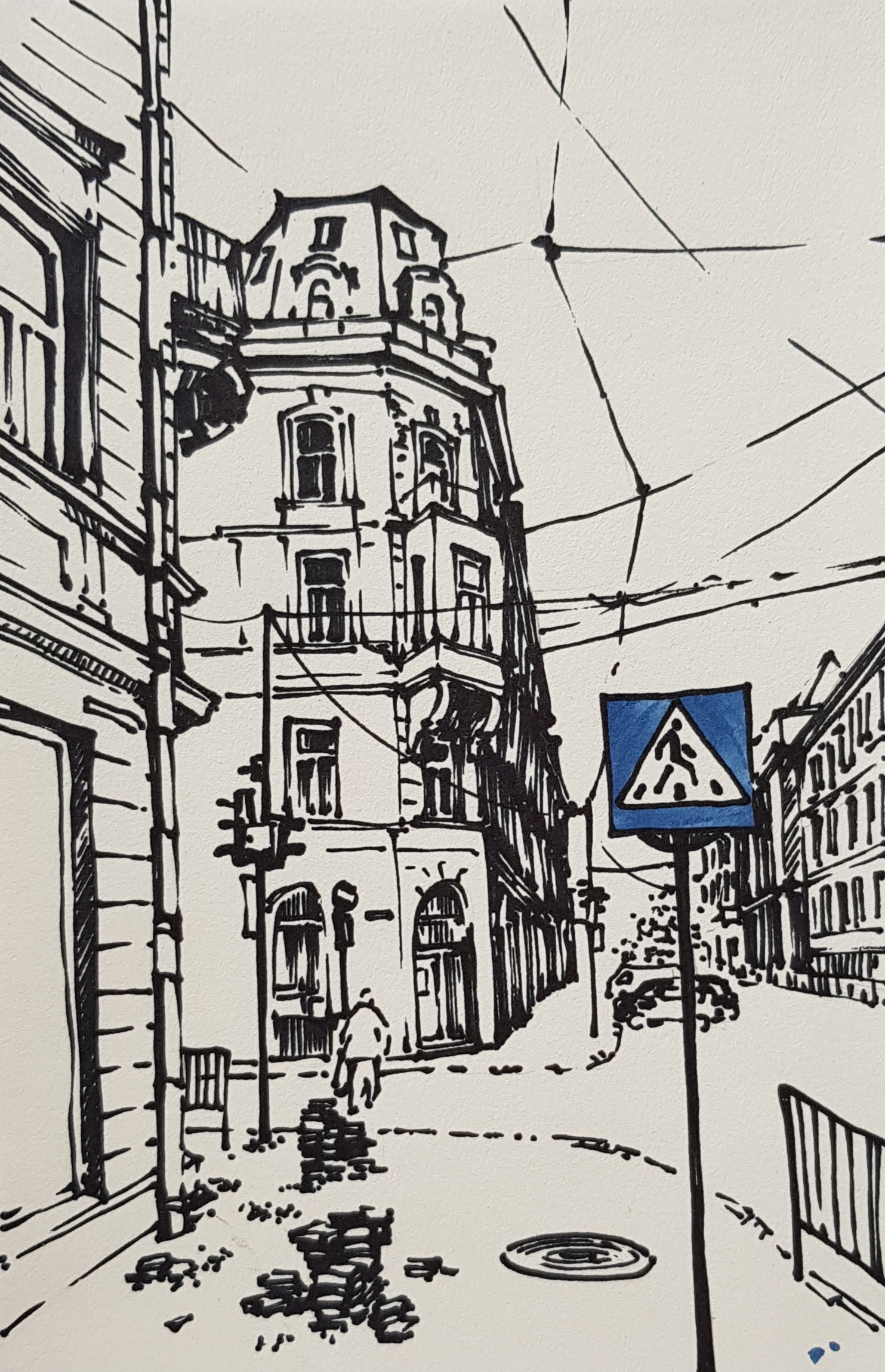 Marker quick sketches - My, Drawing, Sketch, Art, Lviv, Town, Art, Marker, Graphics, Longpost