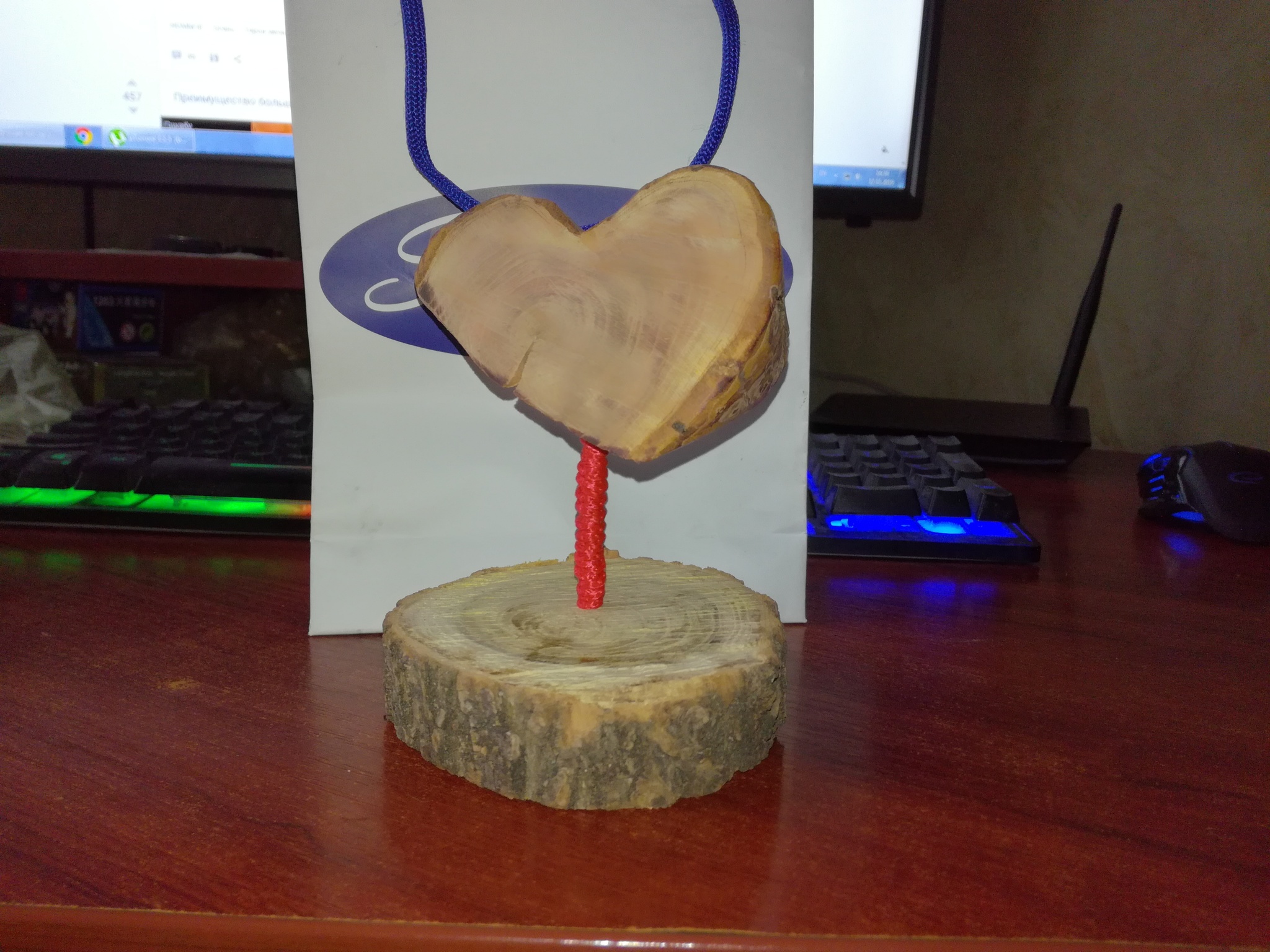 There was nothing to do..... - My, Tree, Crafts, Longpost, Wood products, Heart