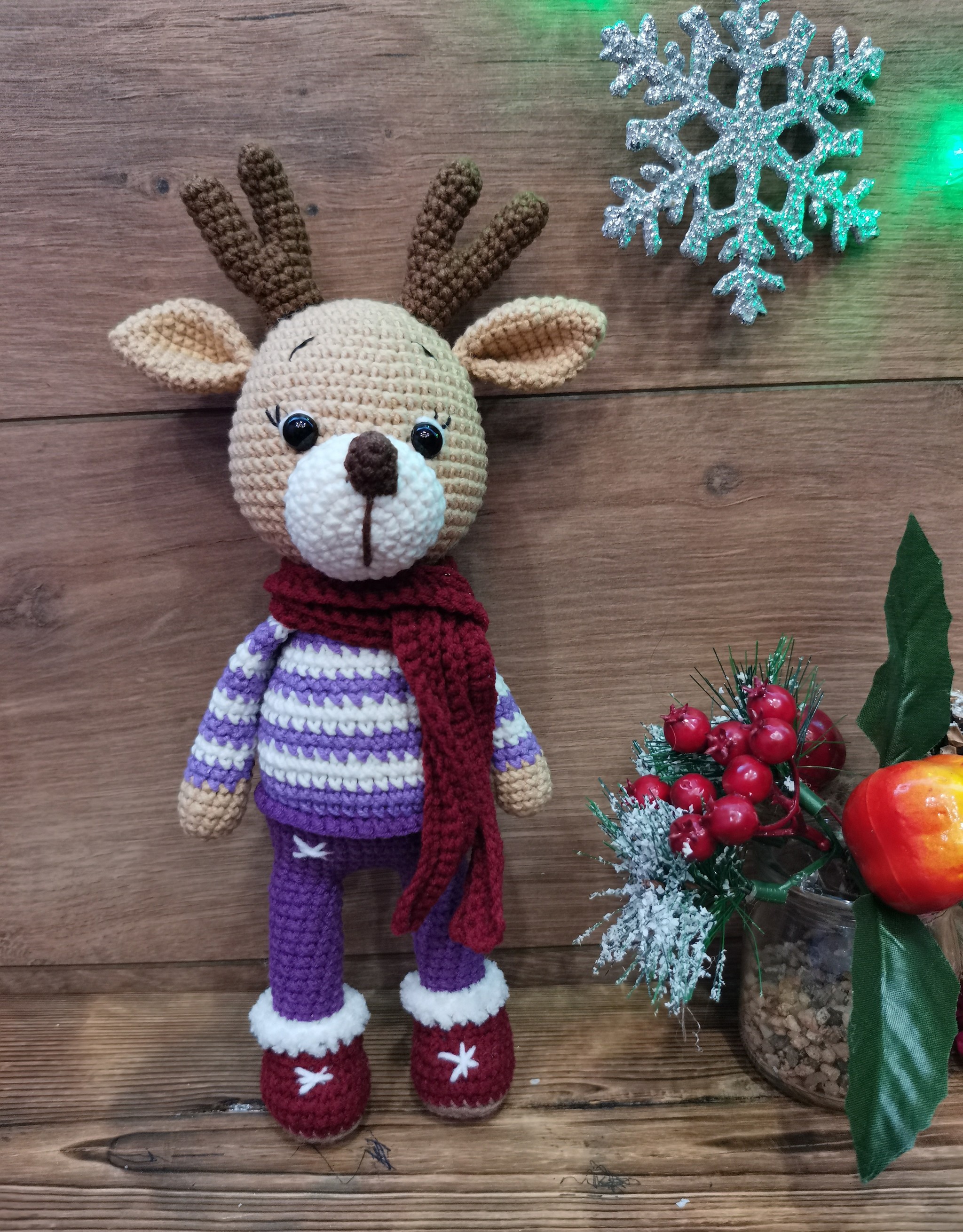 Fawn - My, Knitting, Crochet, Knitted toys, Toys, Deer, Longpost