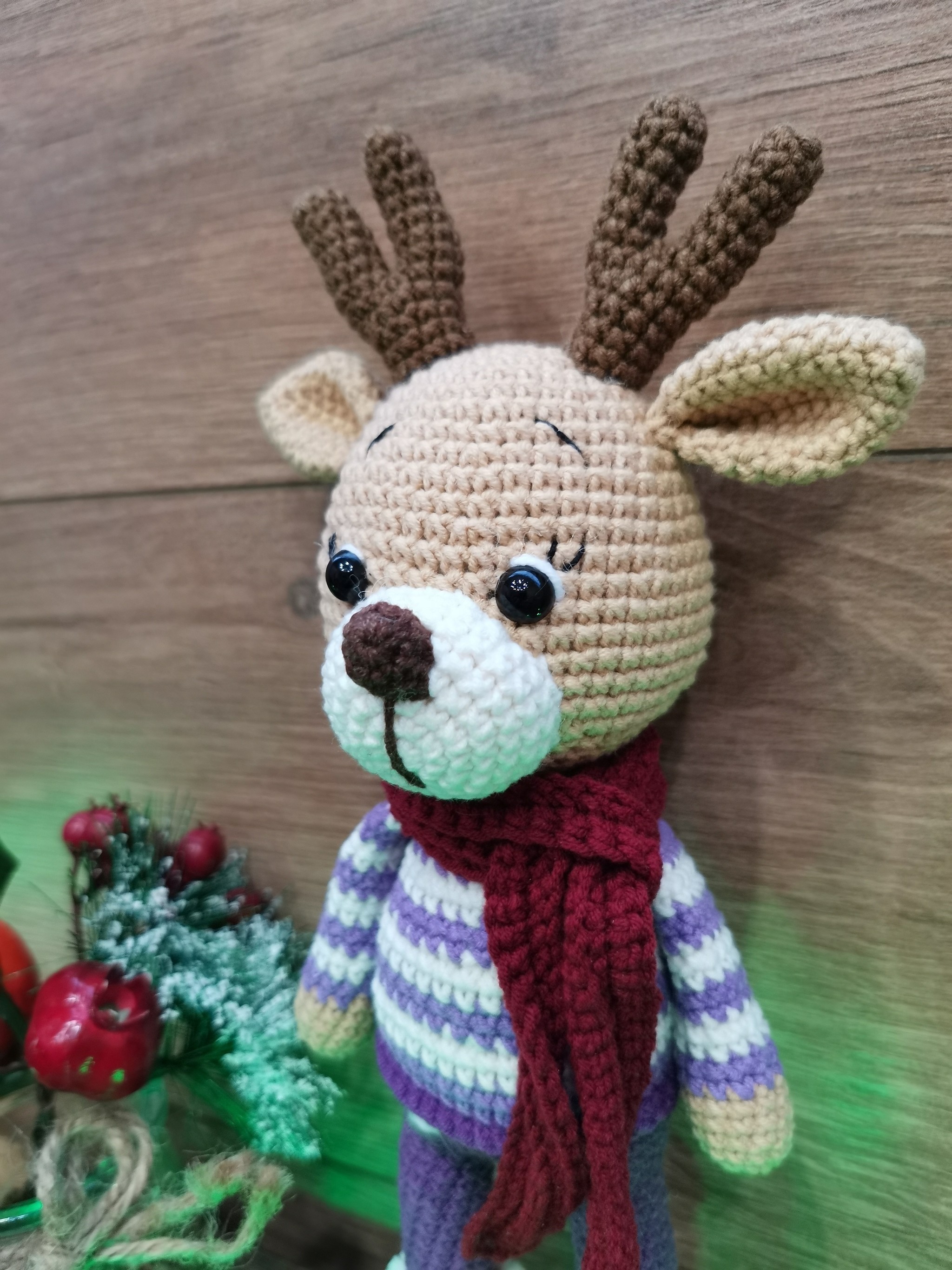 Fawn - My, Knitting, Crochet, Knitted toys, Toys, Deer, Longpost