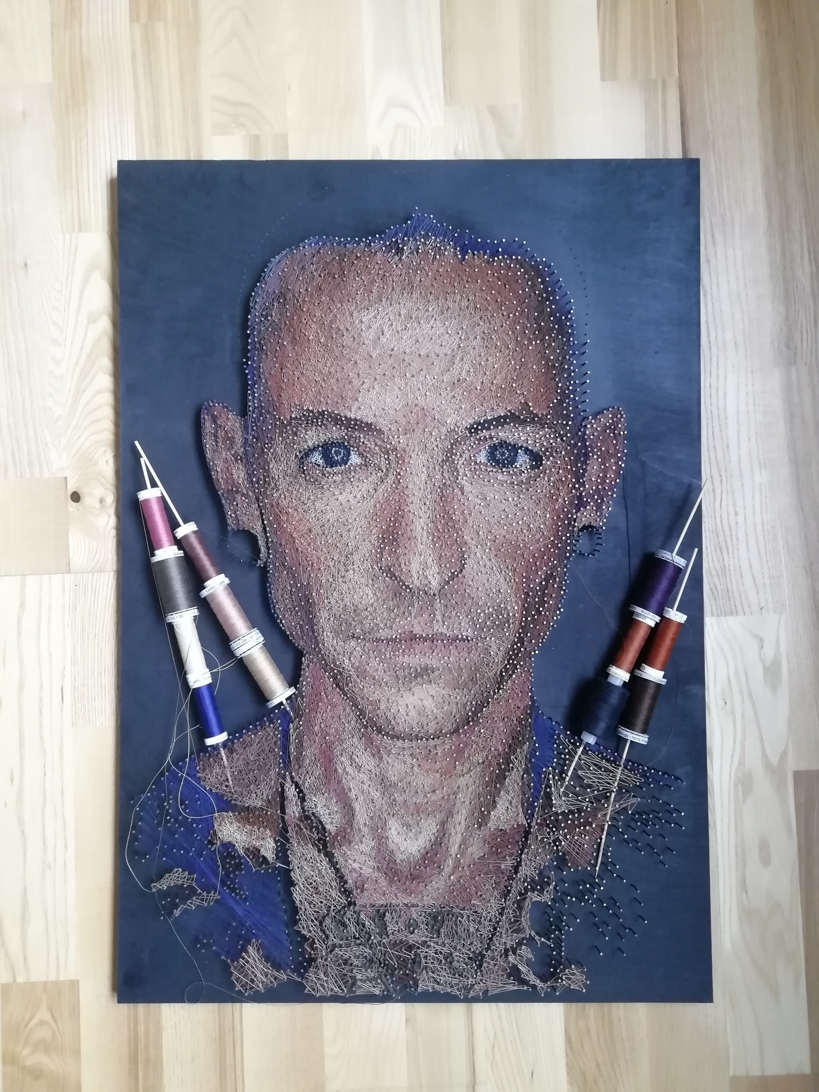 Portrait of Chester Bennington as it happened - My, Longpost, Linkin park, Needlework with process, Portrait, Chester Bennington, String Art, Art