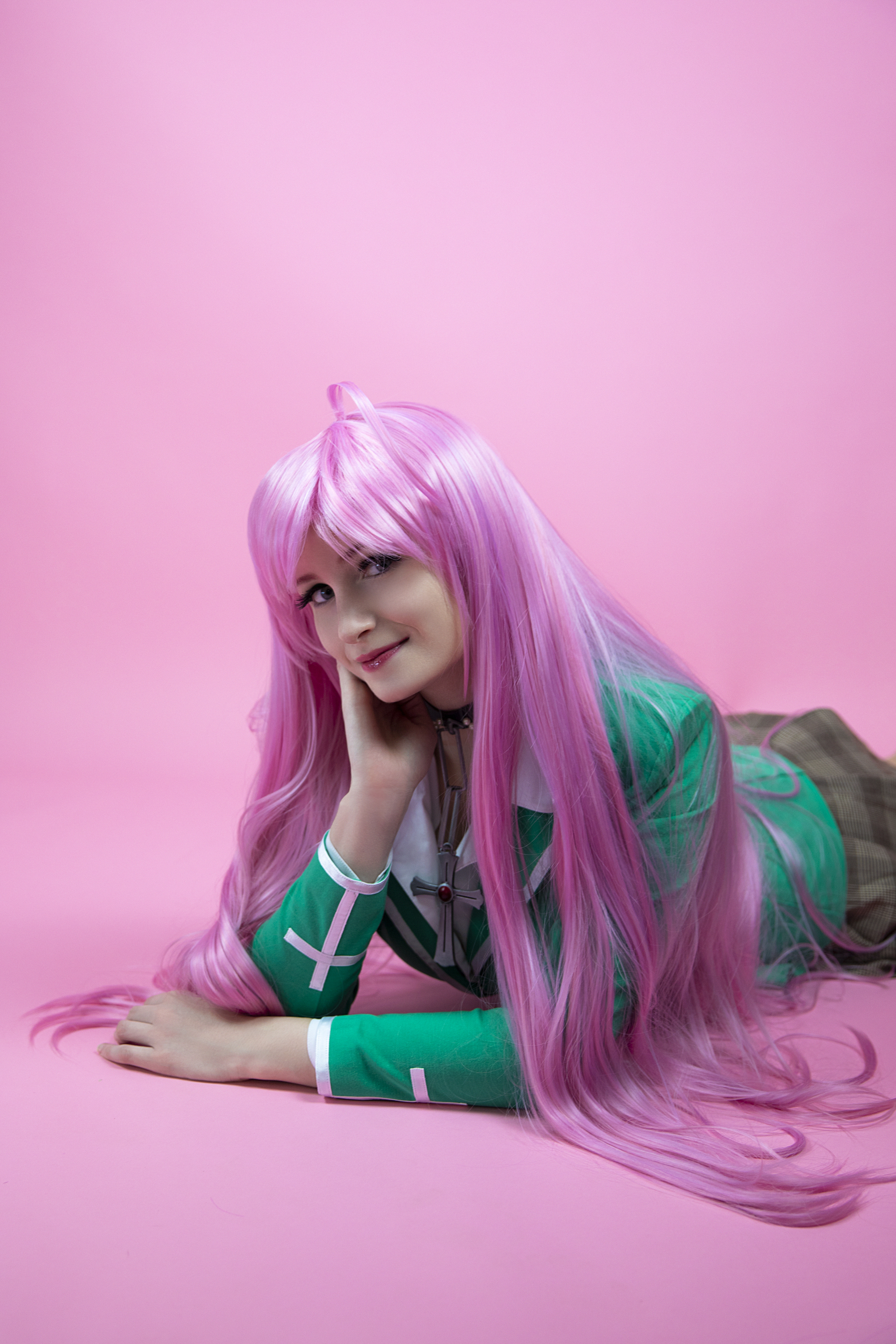 Moka Akashiya - Rosario to Vampire. By Claire Sea - My, Cosplay, The photo, Pink hair, Anime, Rosario + Vampire, Moka Akashiya, Longpost