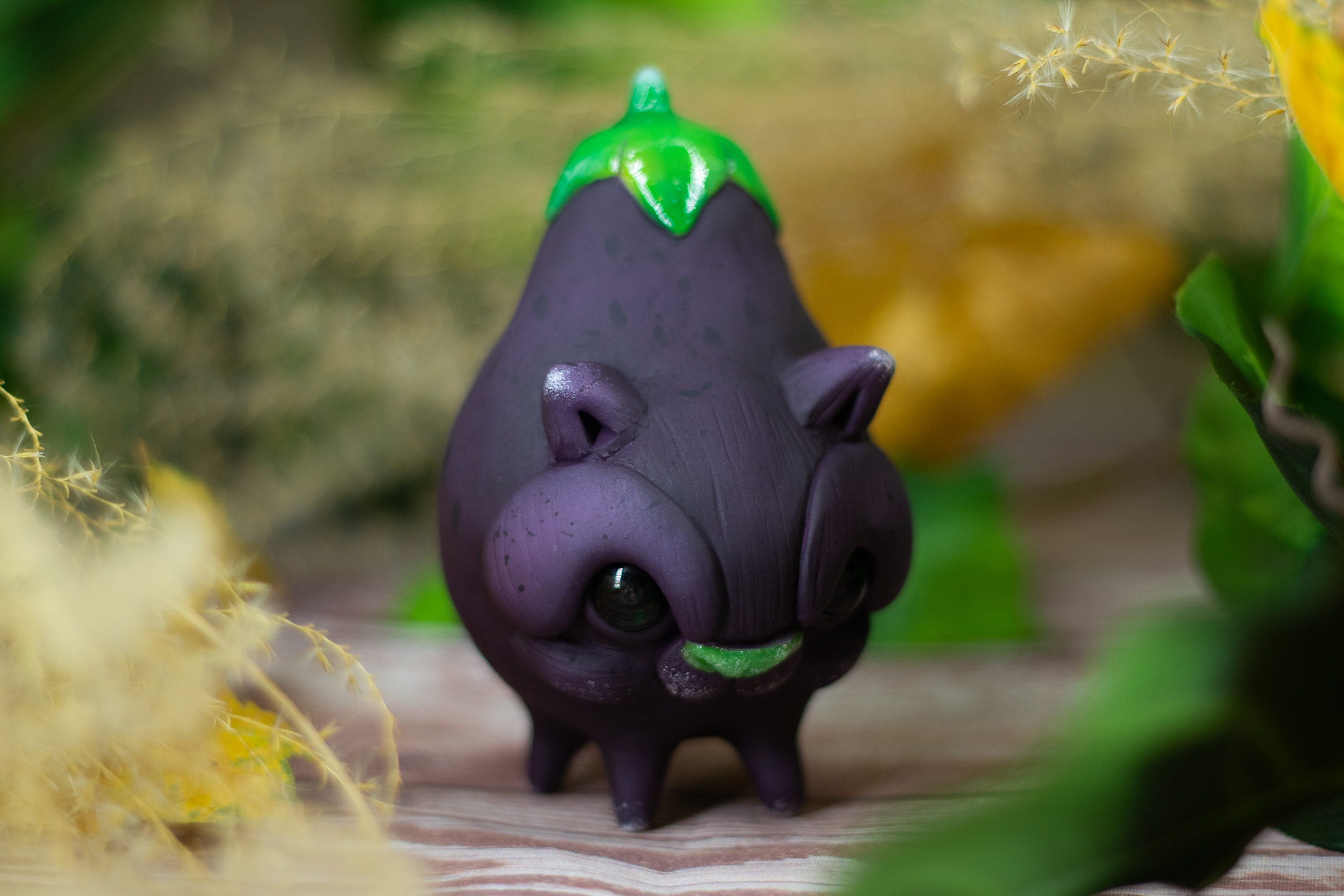 Kotojan - My, Needlework without process, Polymer clay, Figurines, cat, Eggplant