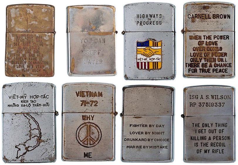 Zippo lighters of American soldiers during the Vietnam War. - Zippo, Lighter, Vietnam war, Longpost