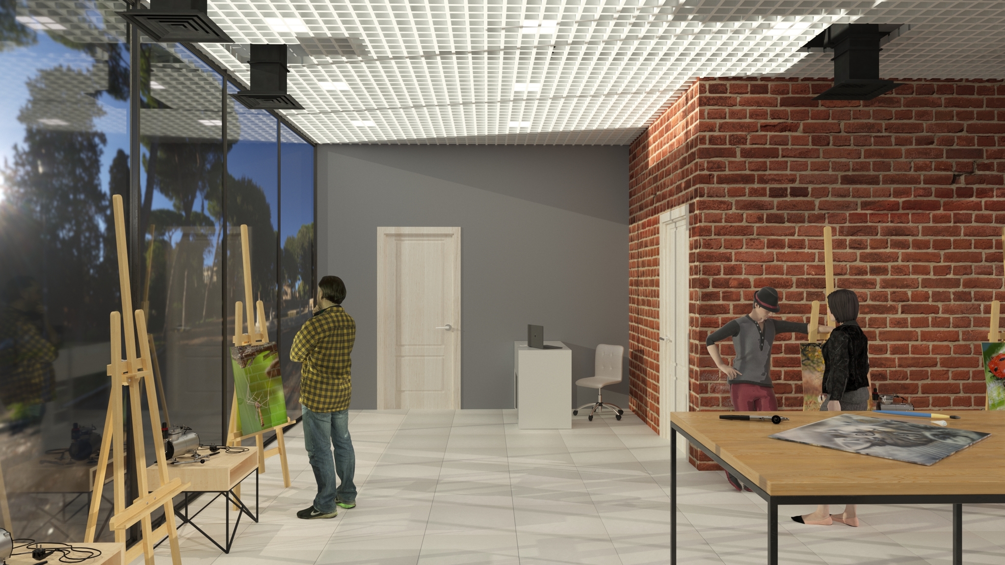 Project of an airbrush office in the future Art inc. center. in Kaliningrad - My, Kaliningrad, Kaliningrad region, Airbrushing, Art39inc, Building, Render, Education, Academy of Arts, Longpost