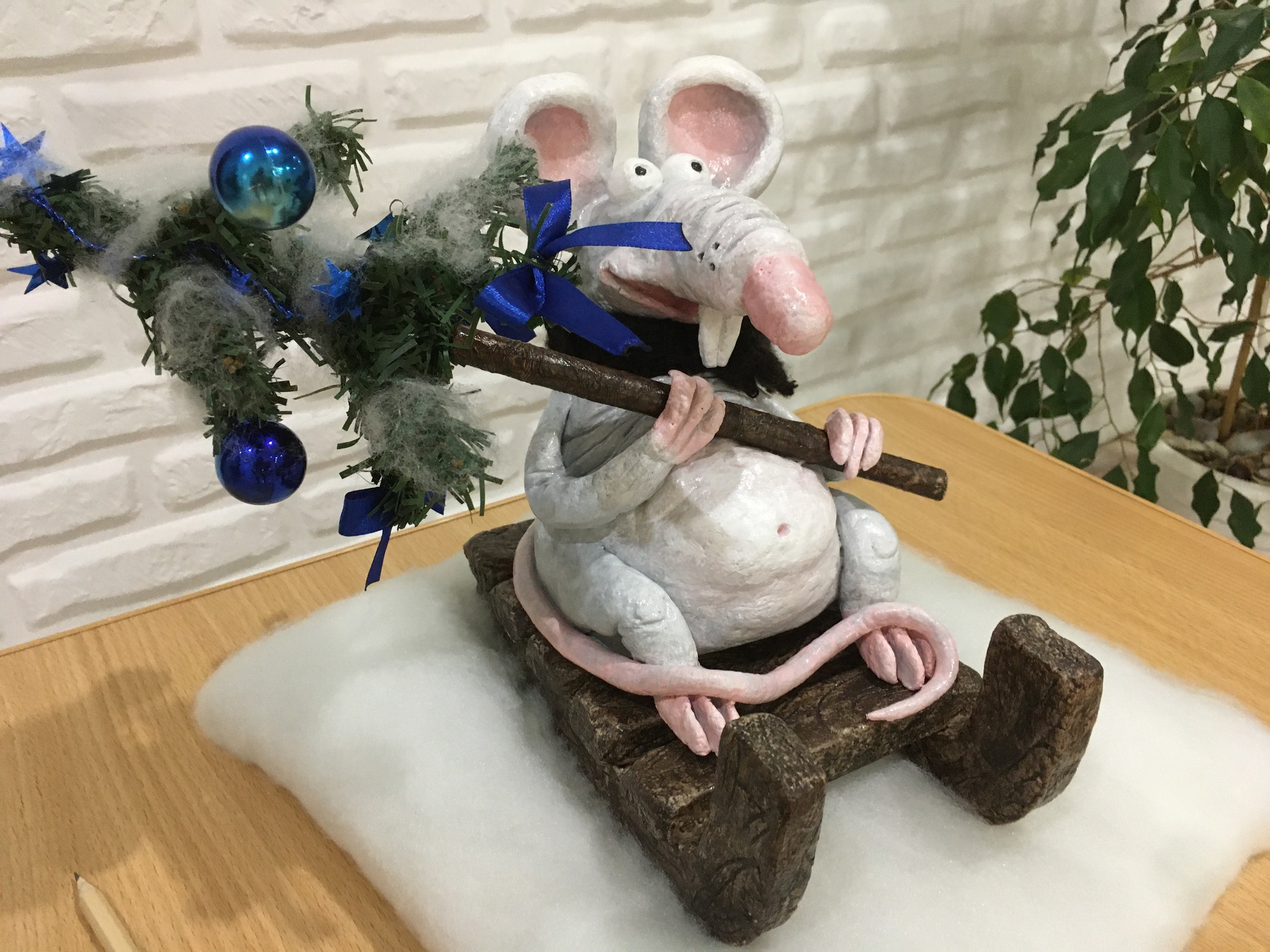 New Year's rat - My, New Year, Rat, Longpost, Лепка, Homemade, With your own hands