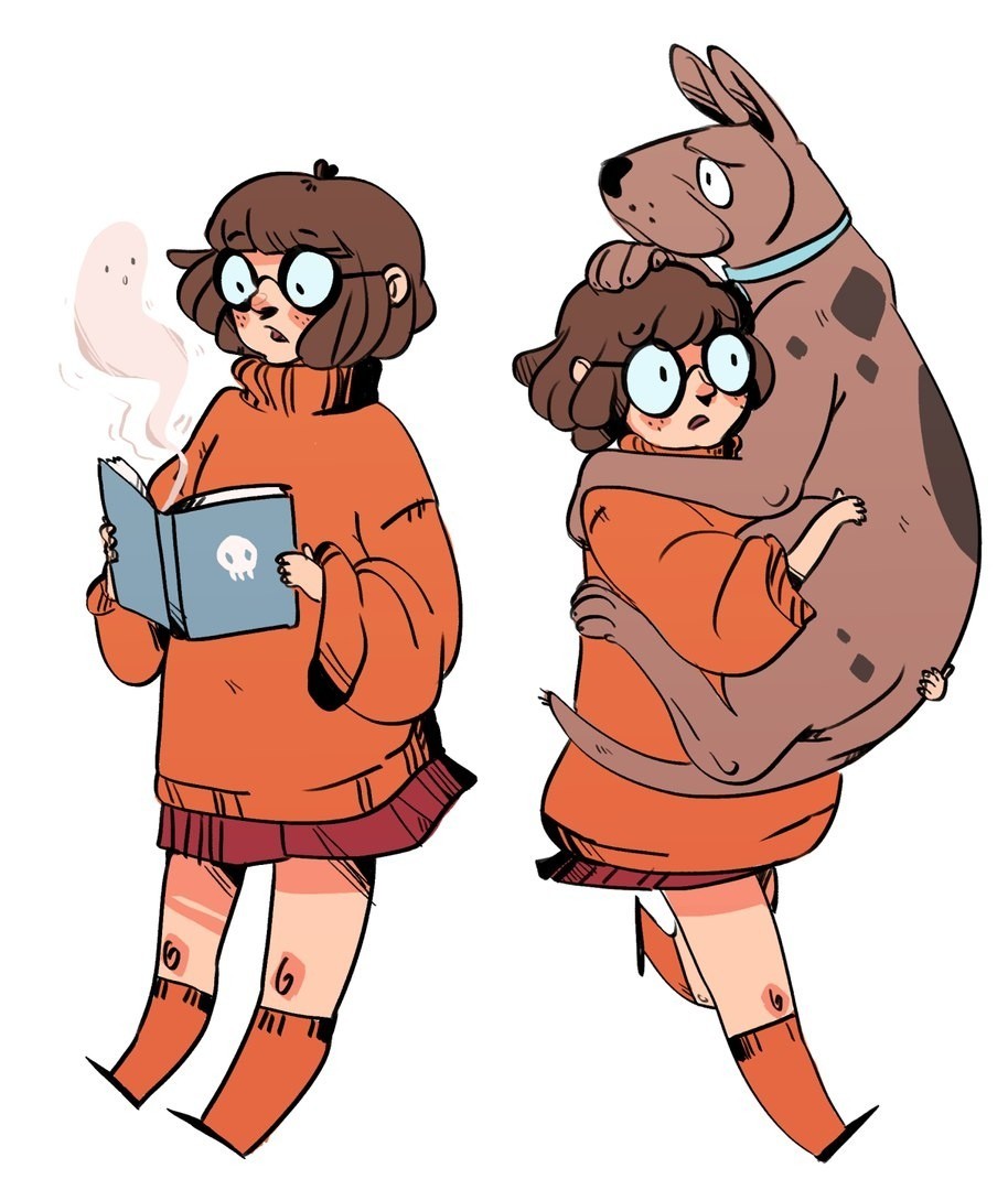 Dust Ghost - Scooby Doo, Art, Fan art, Velma Dinkley, The fright, Books, Призрак