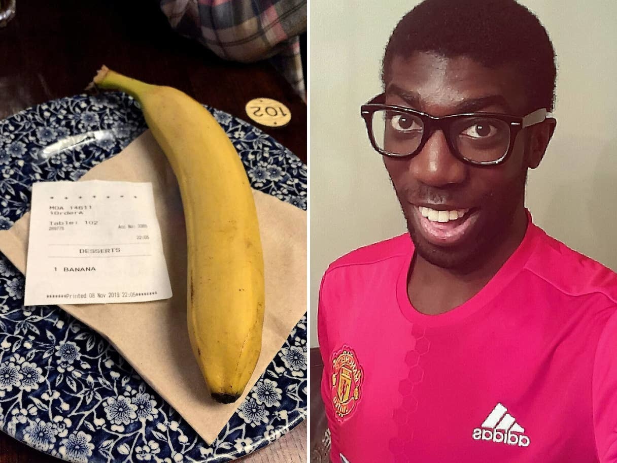 Чернокожий мужчина утверждает, что в пабе его оскорбил анонимный расист,  приславший банан ему через приложение | Пикабу