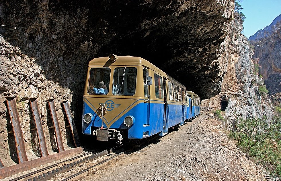 Greek mountain cog railway. - Railway, Gear rail, Greece, Longpost, Video