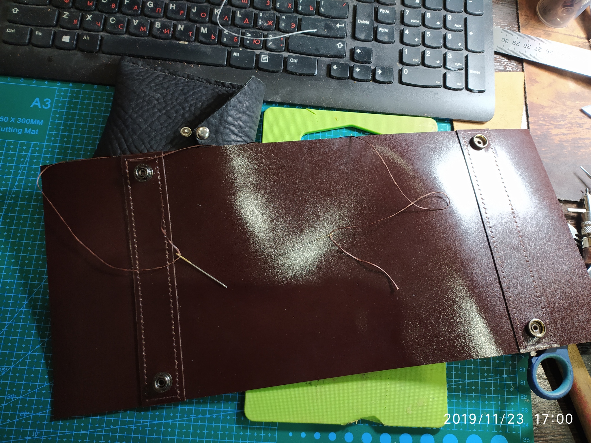 DIY wallet - My, With your own hands, Leather products, Wallet, Longpost