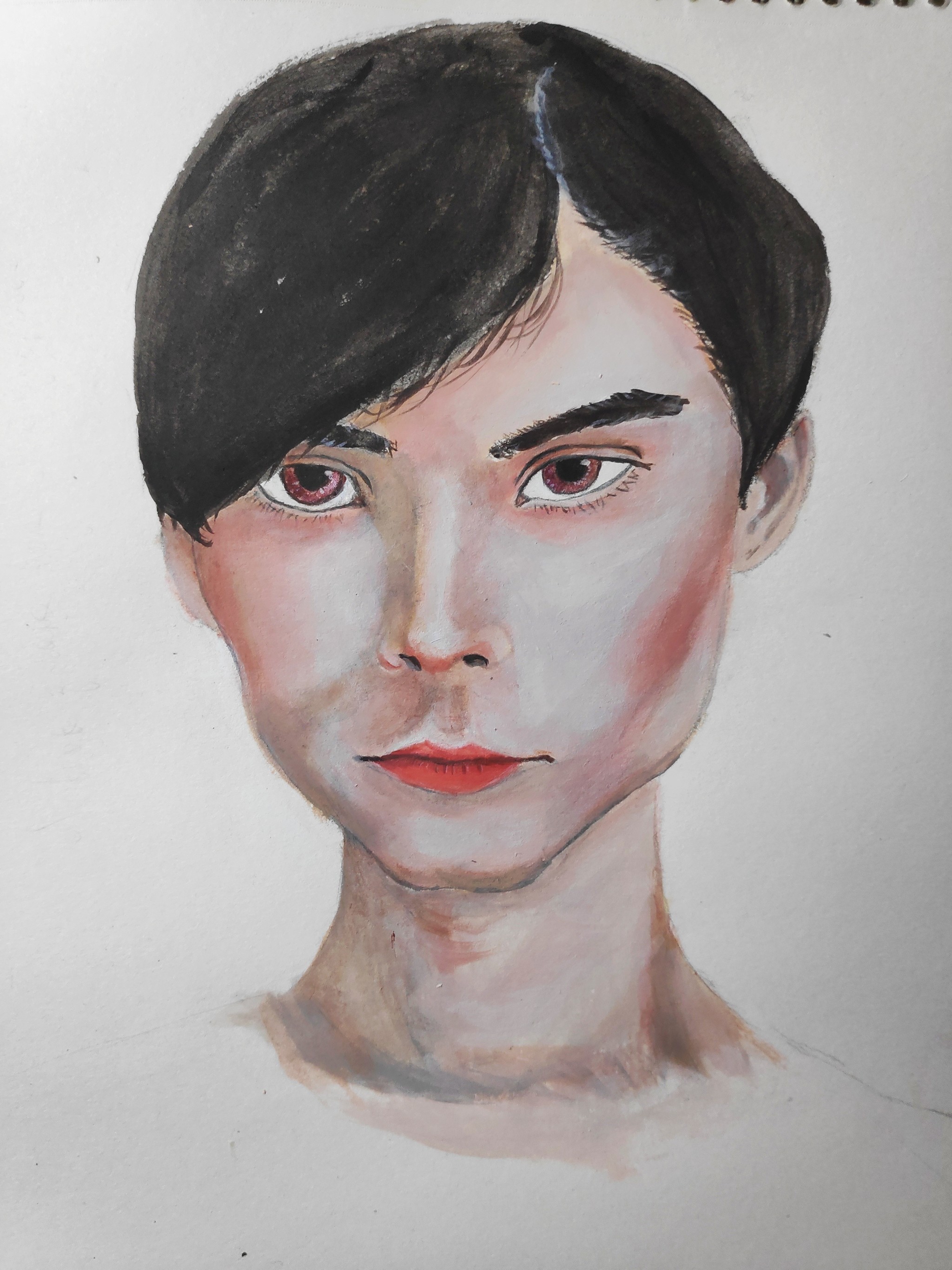 My first ever portrait with paints - My, Drawing, Portrait, Painting, Men, Oh god what a man