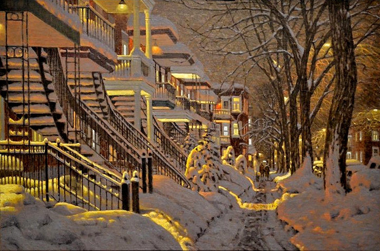 Winter evening - Winter, Evening, Snow