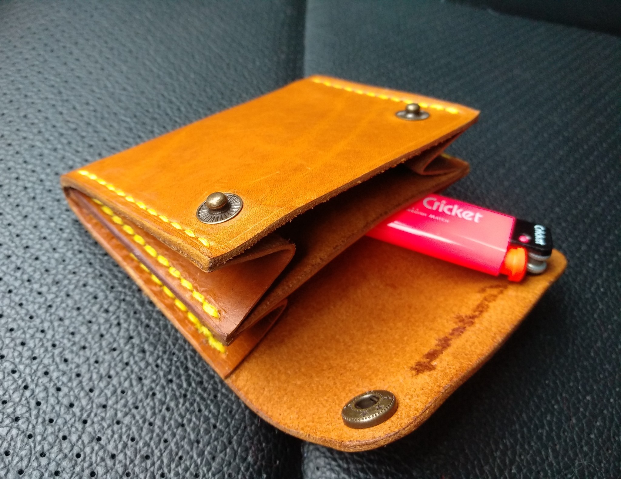 Wusi-pusi wallet - My, Leather products, Wallet, Leather craft, Longpost