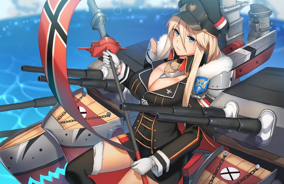 Bismarck - Anime, Anime art, Art, Azur lane, Bismarck, A selection, Longpost