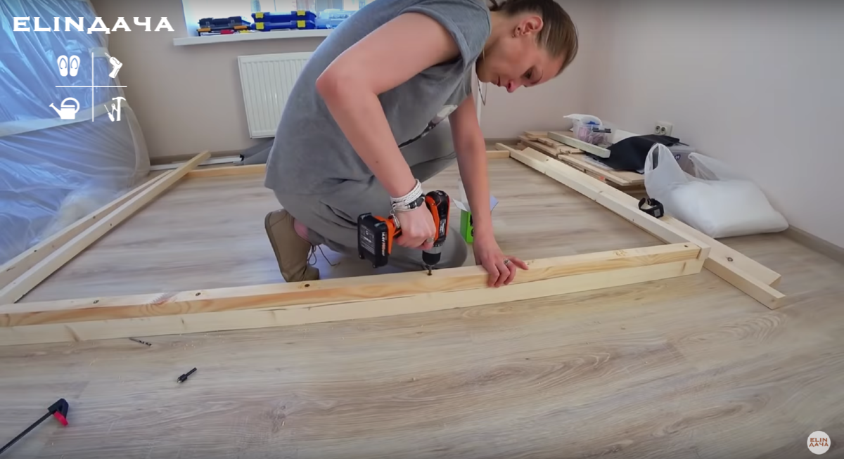 DIY wooden bed - My, DIY bed, Bed, With your own hands, Furniture, Video, Longpost, Carpentry workshop, Dacha, Carpenter