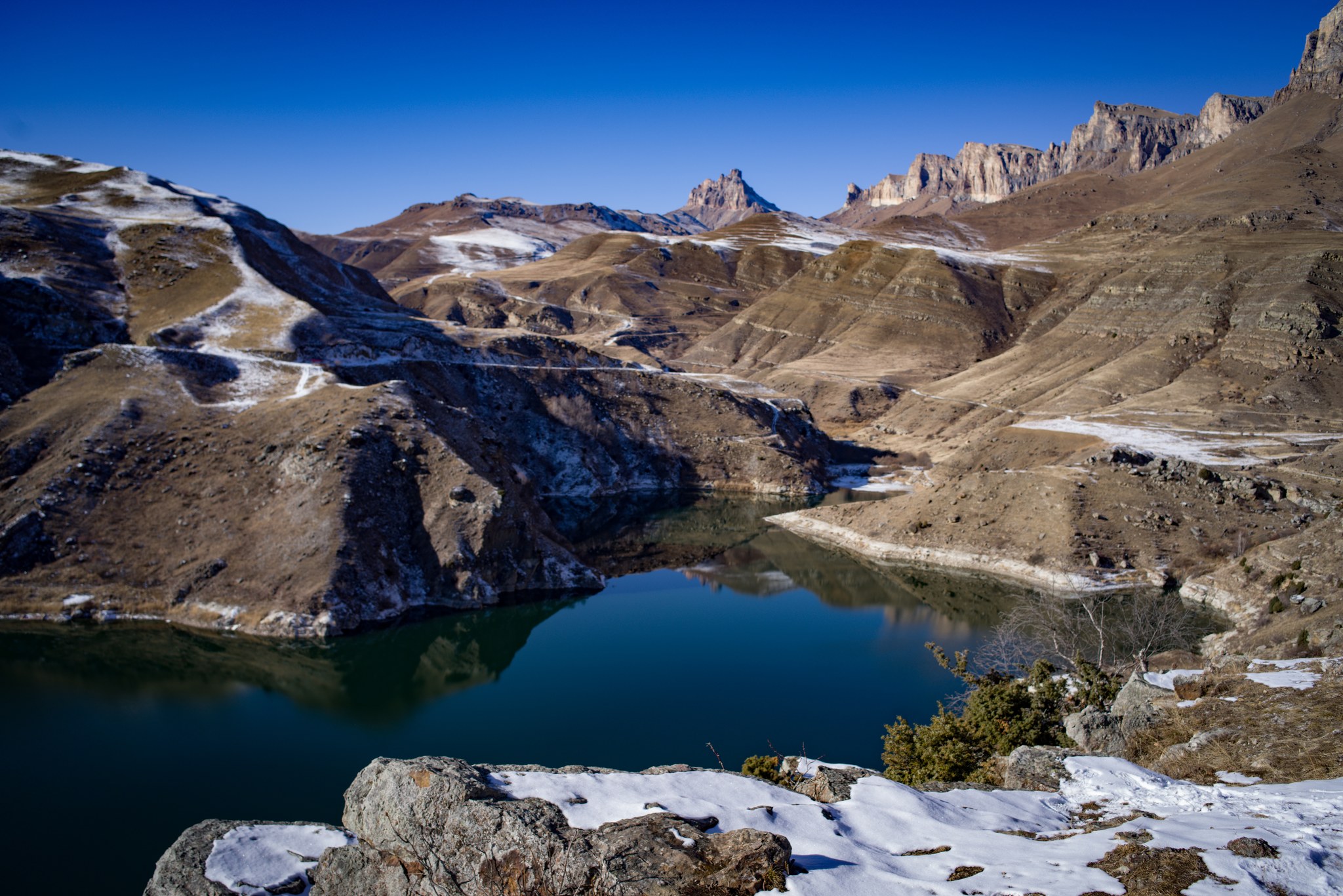 Lake Gizhgit - My, The mountains, Lake, Elbrus, Coat, The photo