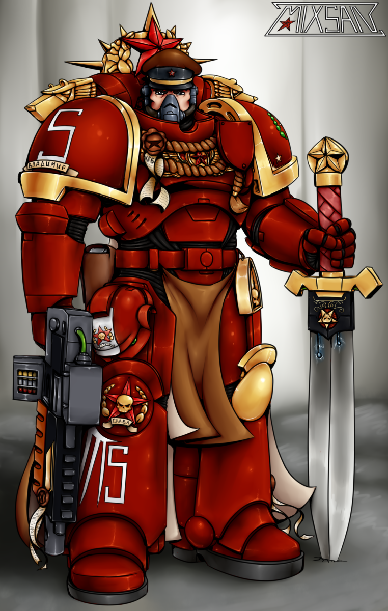 Vladimir Uspensky, Captain of the 5th Company of the Order of the Soviets - My, Warhammer 40k, Wh Art, Wh other, Primaris space marines, Longpost