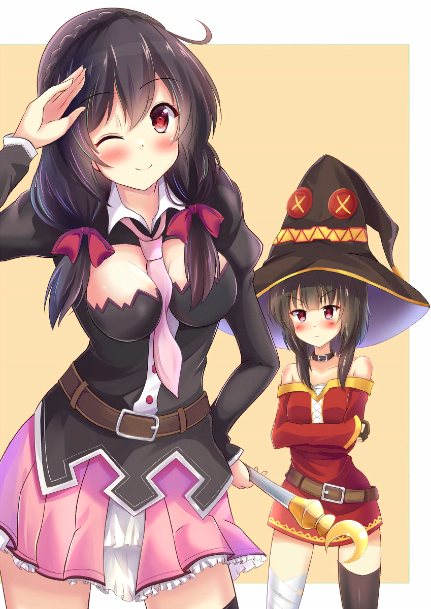 Алые милашки - Konosuba, Megumin, Yunyun, Anime Art, Аниме