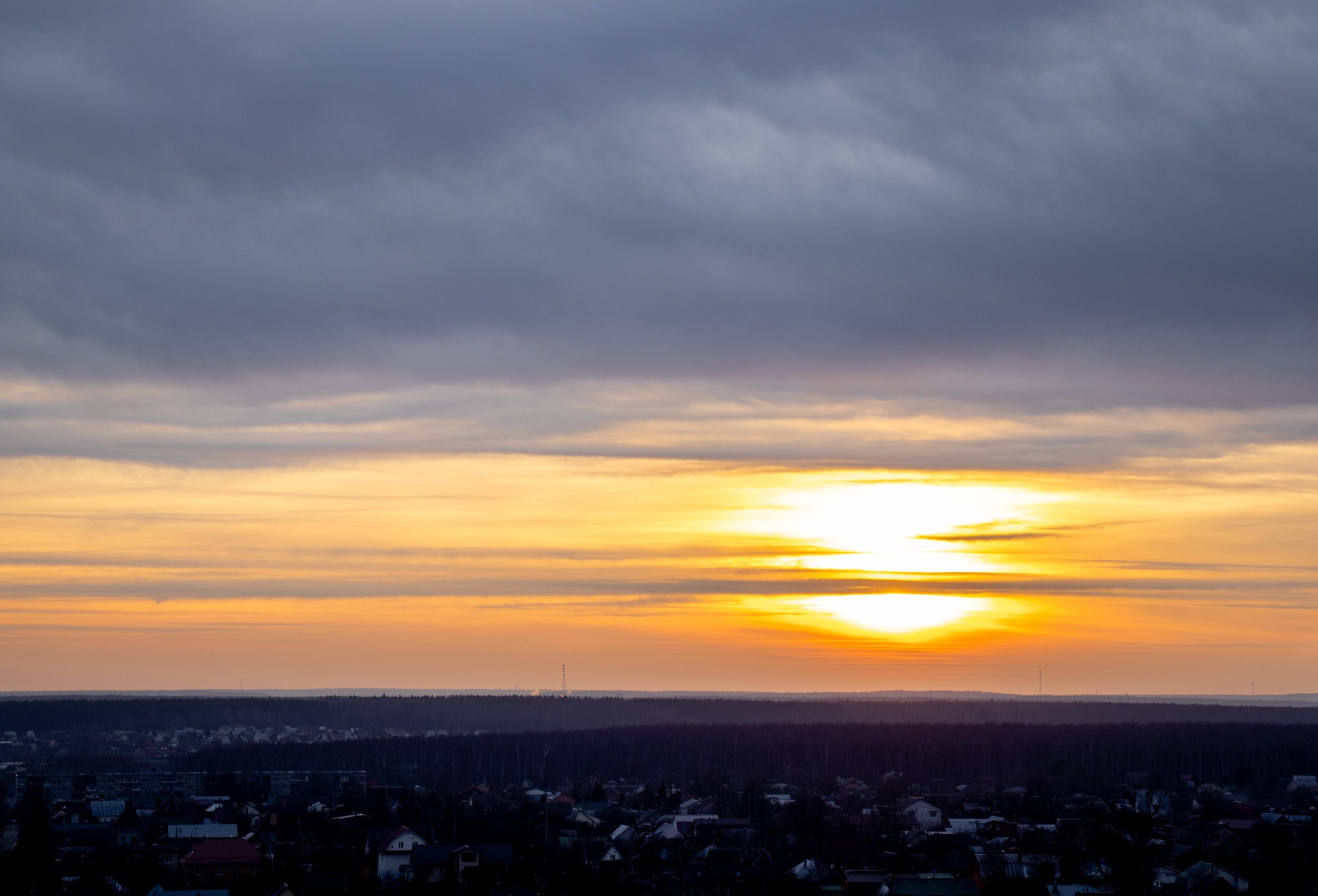 Sunset in the Moscow region - My, Beginning photographer, Sunset, The photo