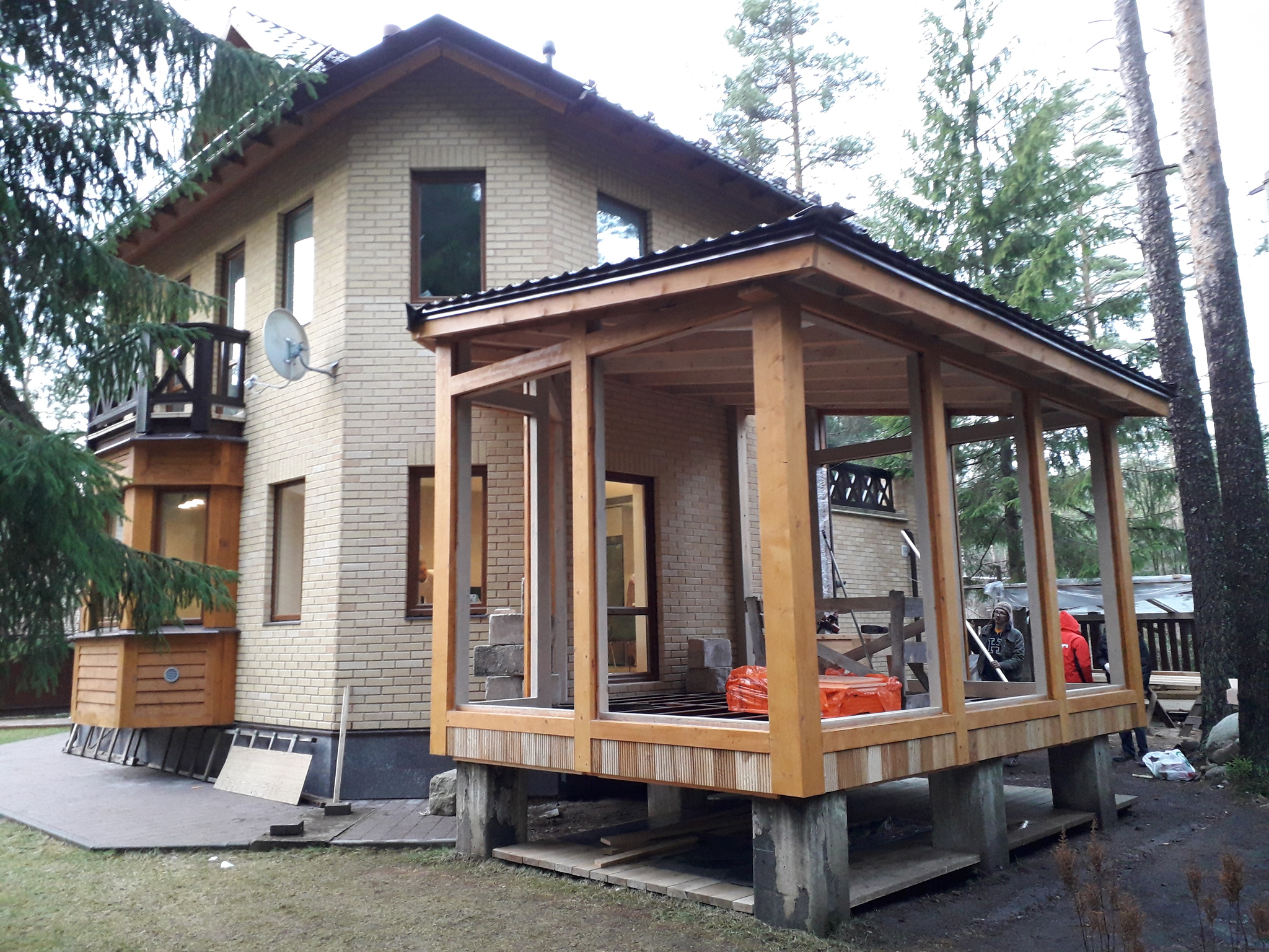 Today we glazed a half-timbered extension to a country house - My, Half-timbered, Building, Longpost