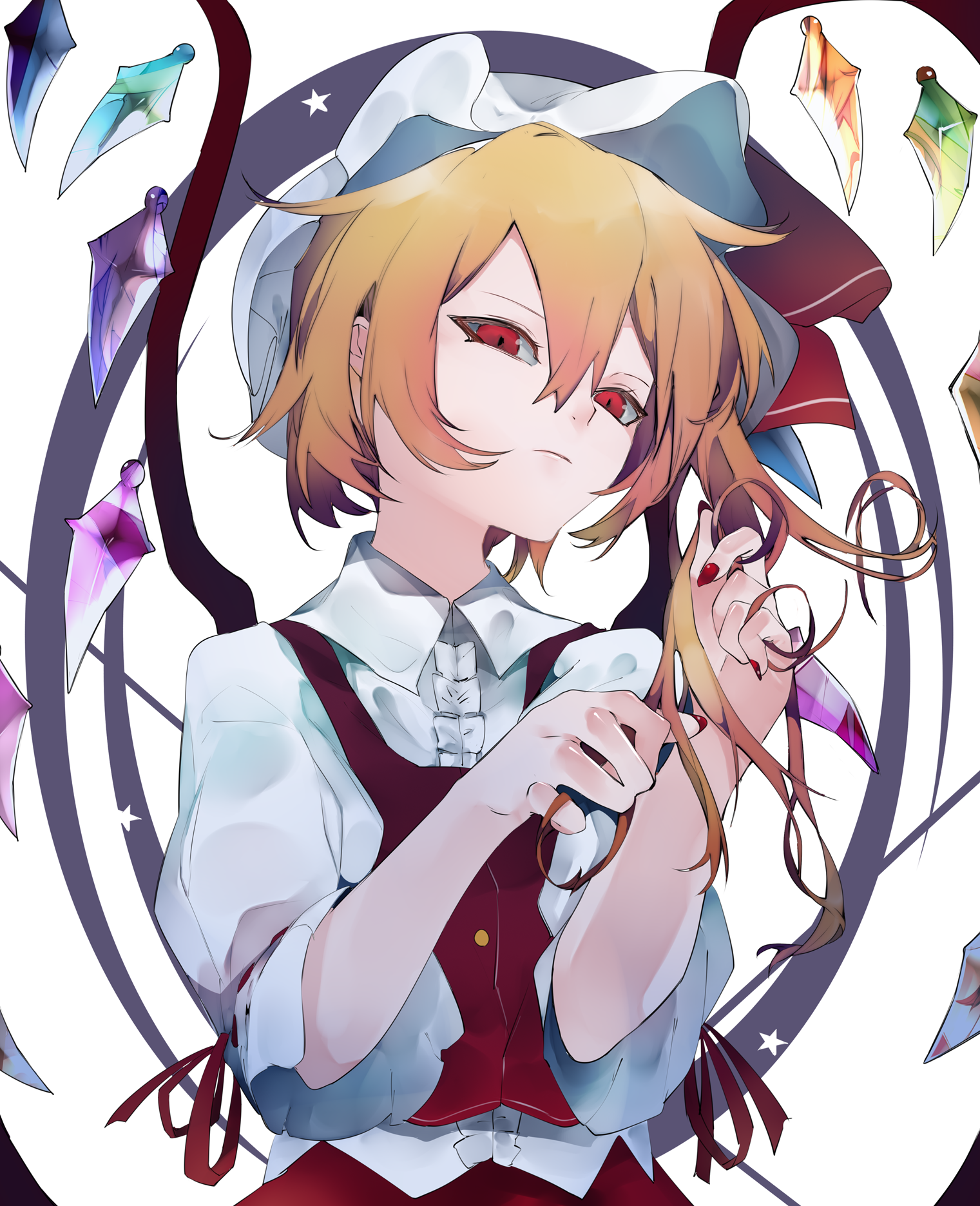 Remilia & Flandre - Anime, Anime art, Touhou, Remilia scarlet, Flandre scarlet, Ikurauni, Longpost